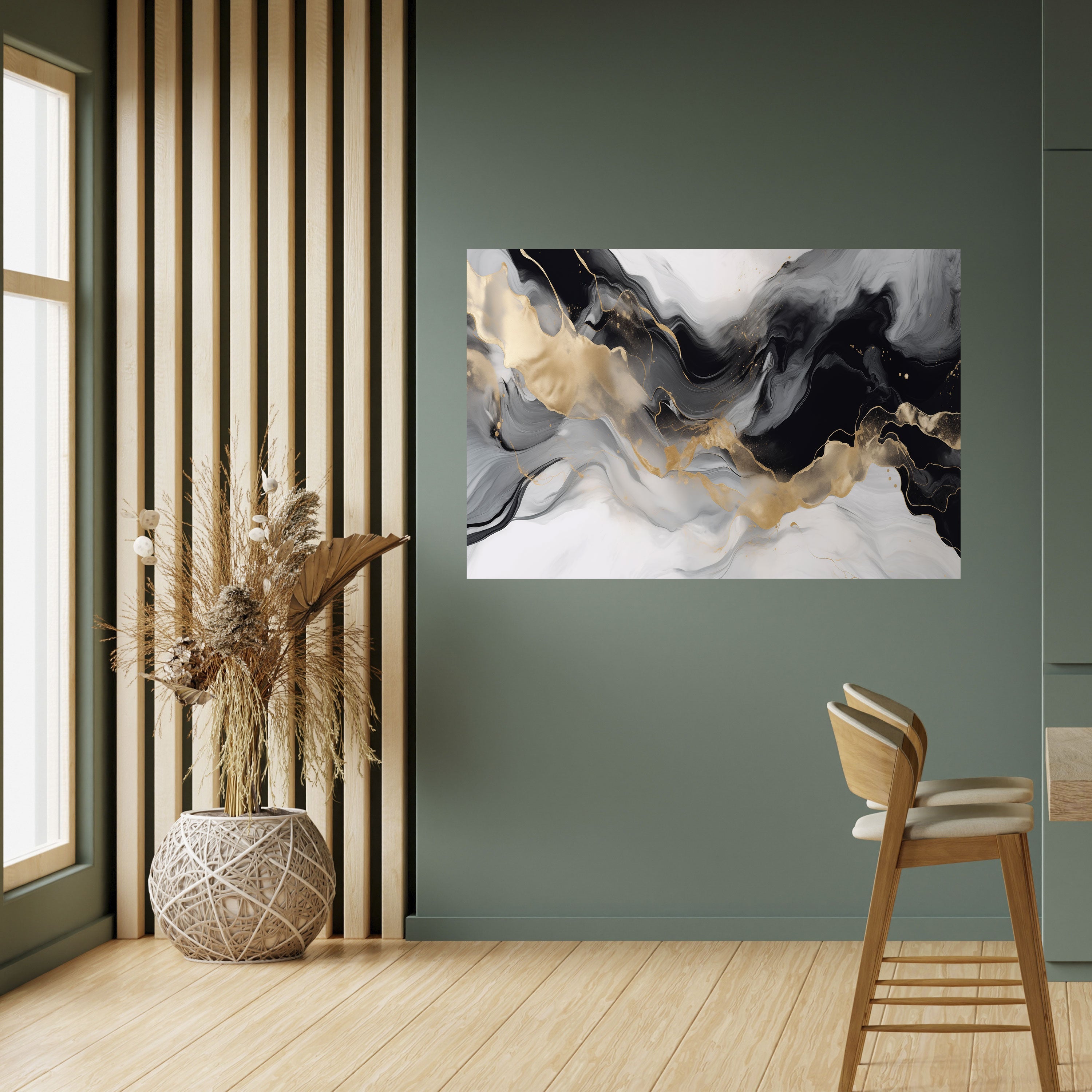 Affiche horizontale autocollante CONFLUENCE NOIR ET BLANC