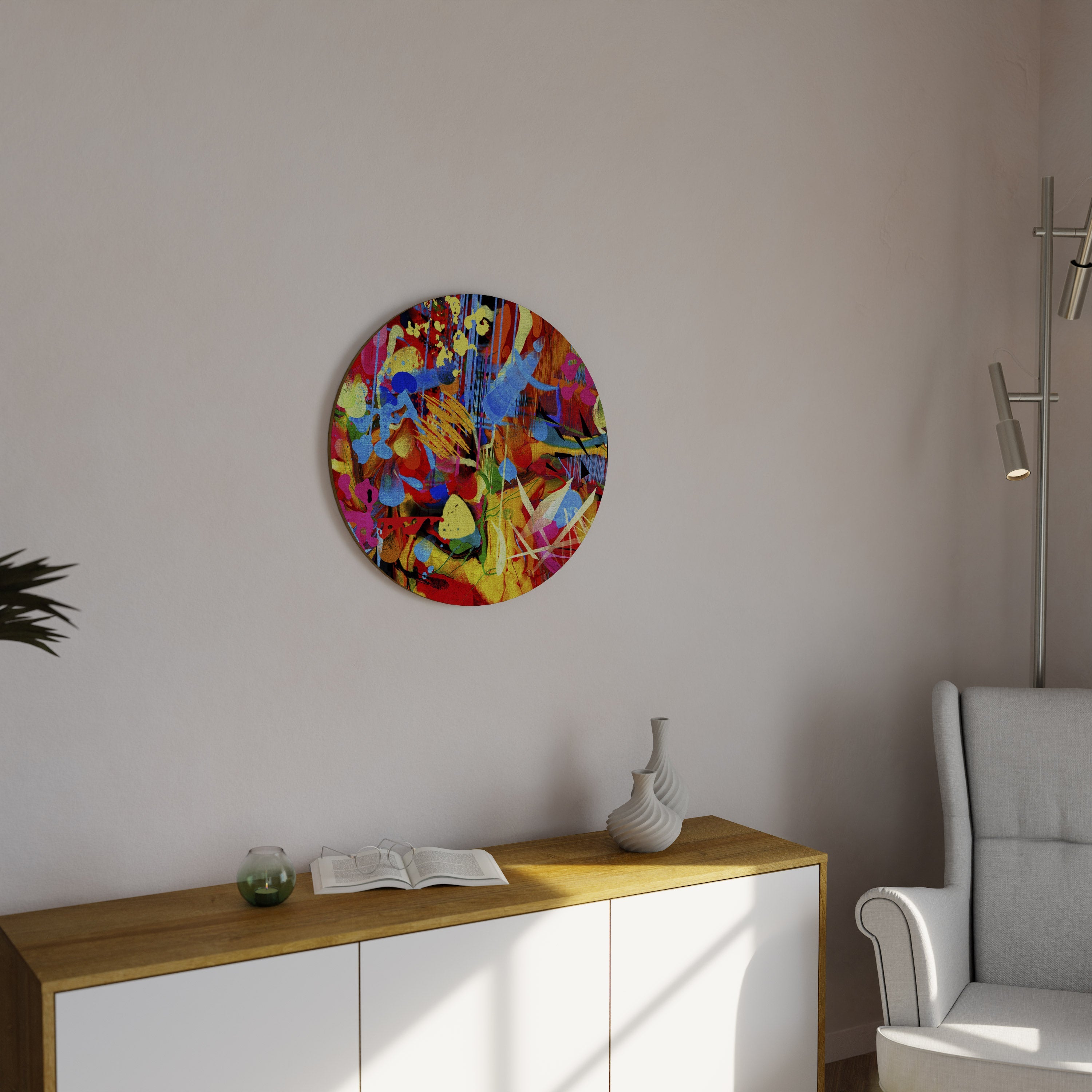 Abstract RHAPSODY Art mural rond