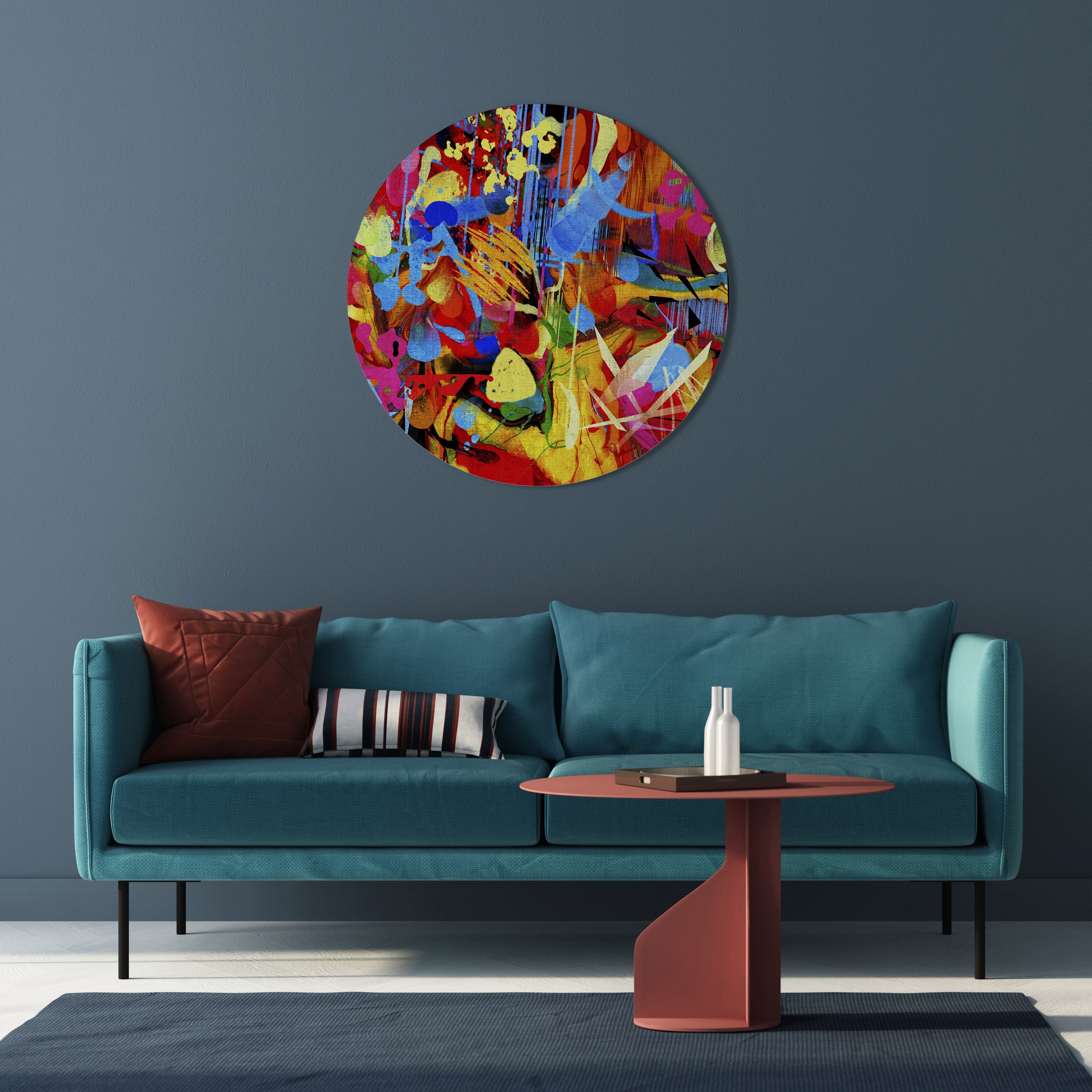 Abstract RHAPSODY Art mural rond