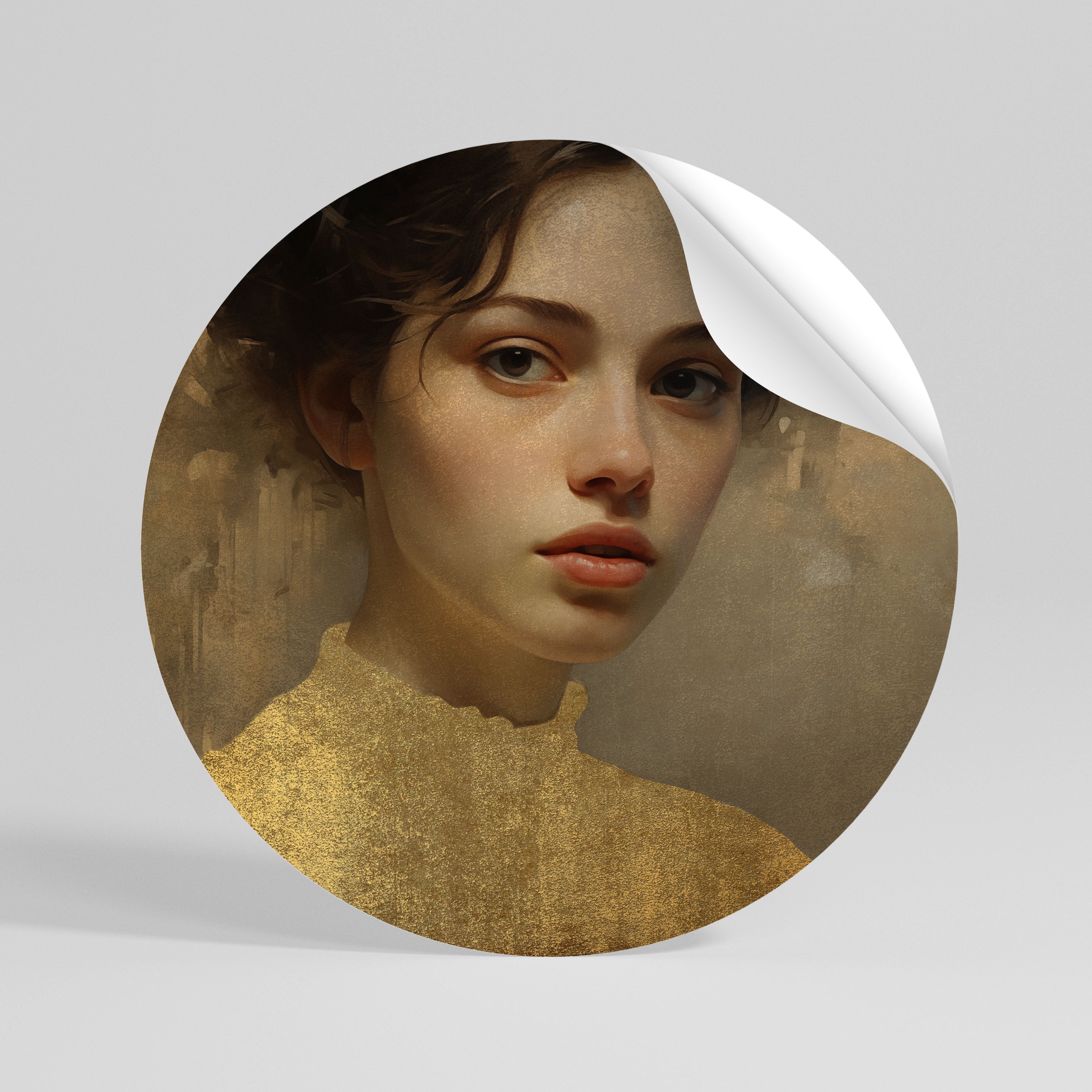 ETHEREAL ECOUNTER Peel and Stick Round Sticker