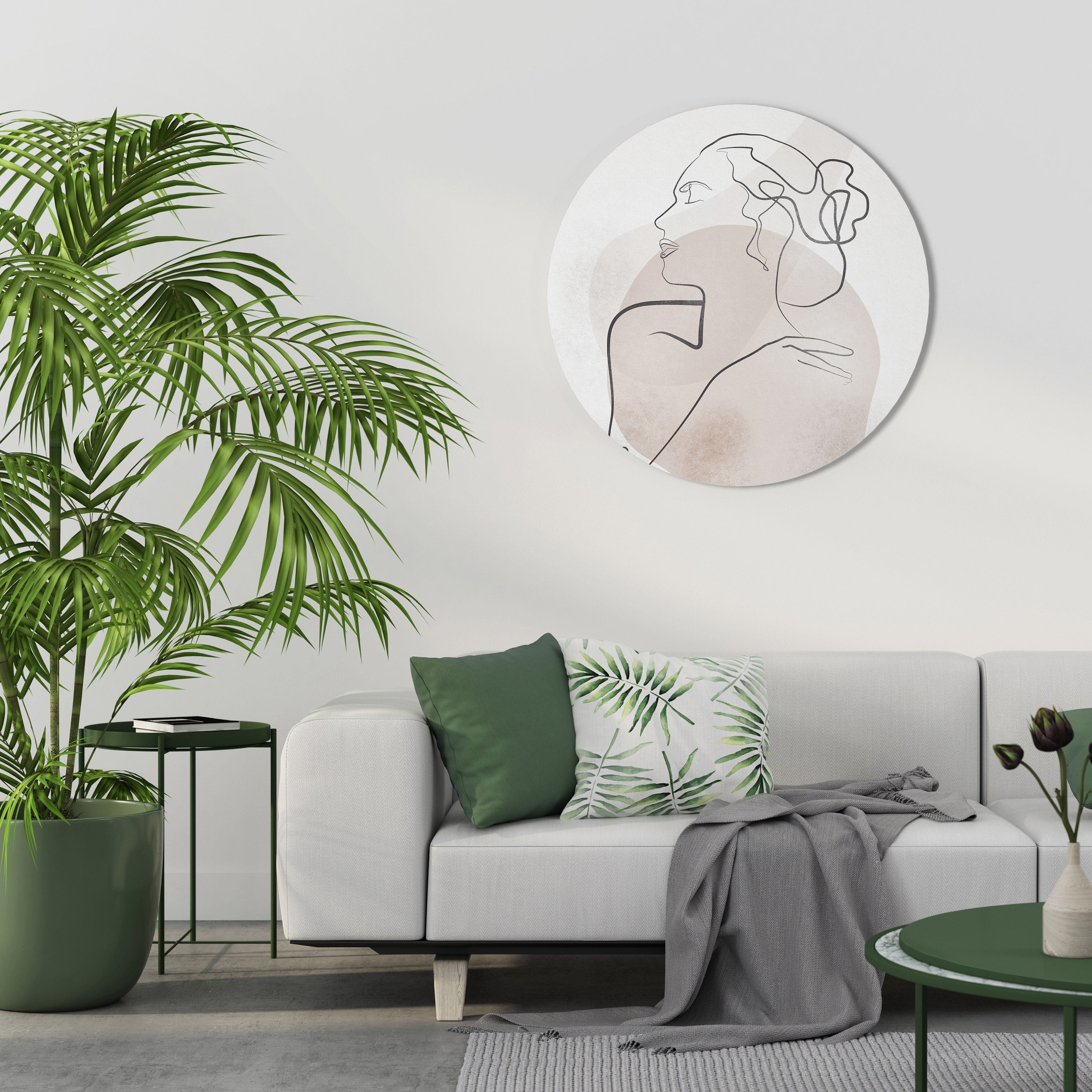 GRACEFUL LINES Round Wall Art