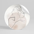 GRACEFUL LINES Peel and Stick Round Sticker