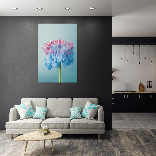 MISTY BLUE EXPLOSION Vertical Canvas Print