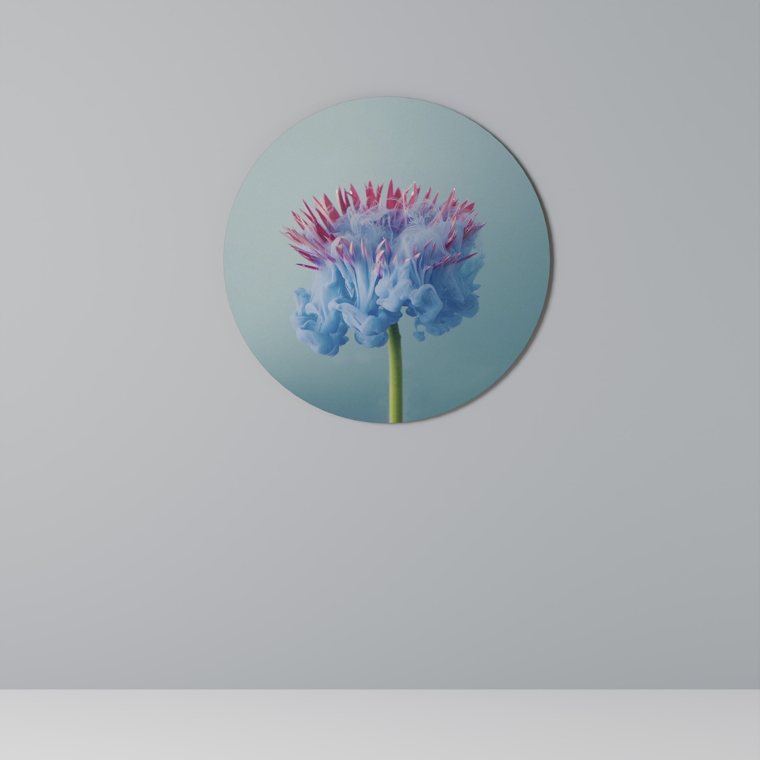 MISTY BLUE EXPLOSION Round Wall Art