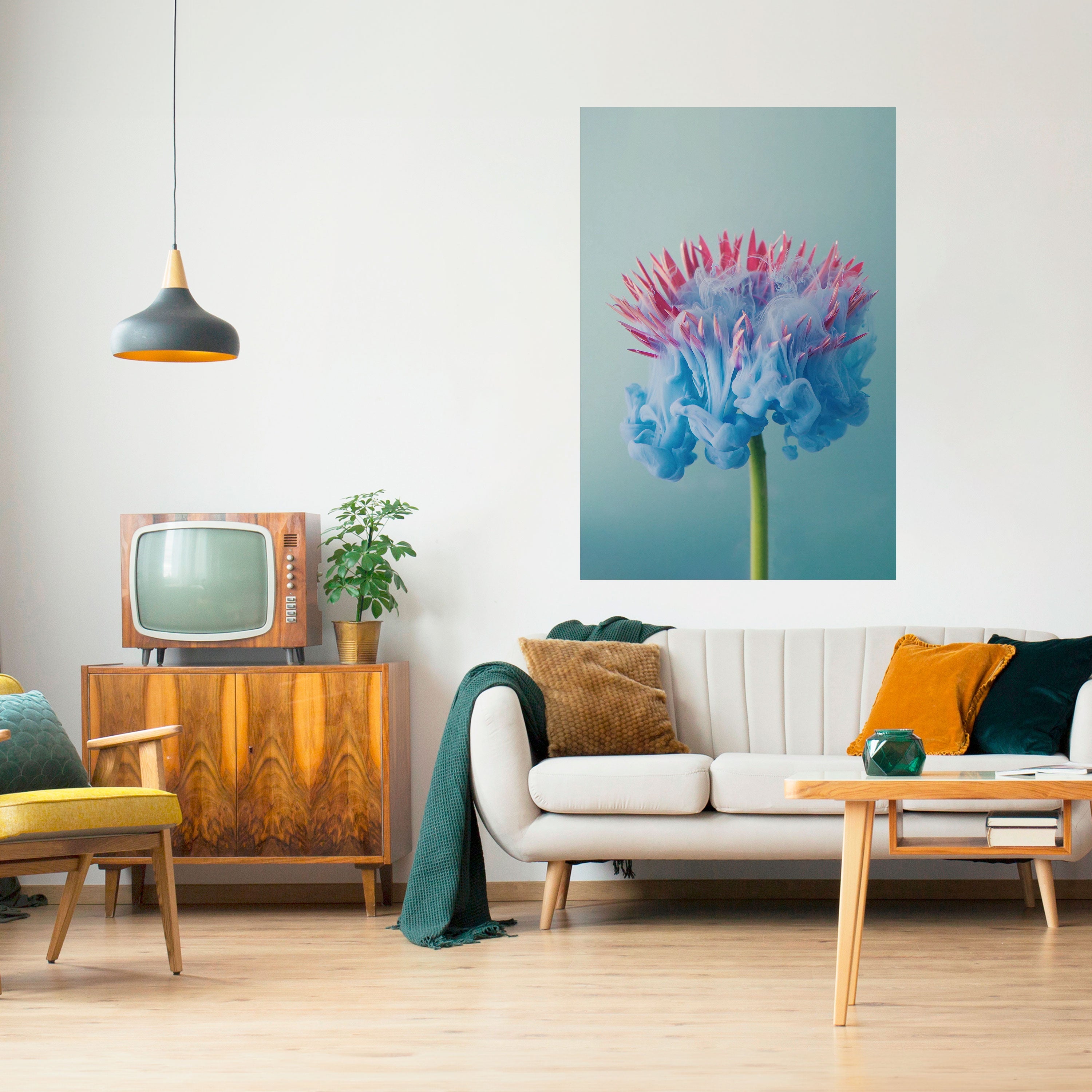 Affiche verticale autocollante « MISTY BLUE EXPLOSION »