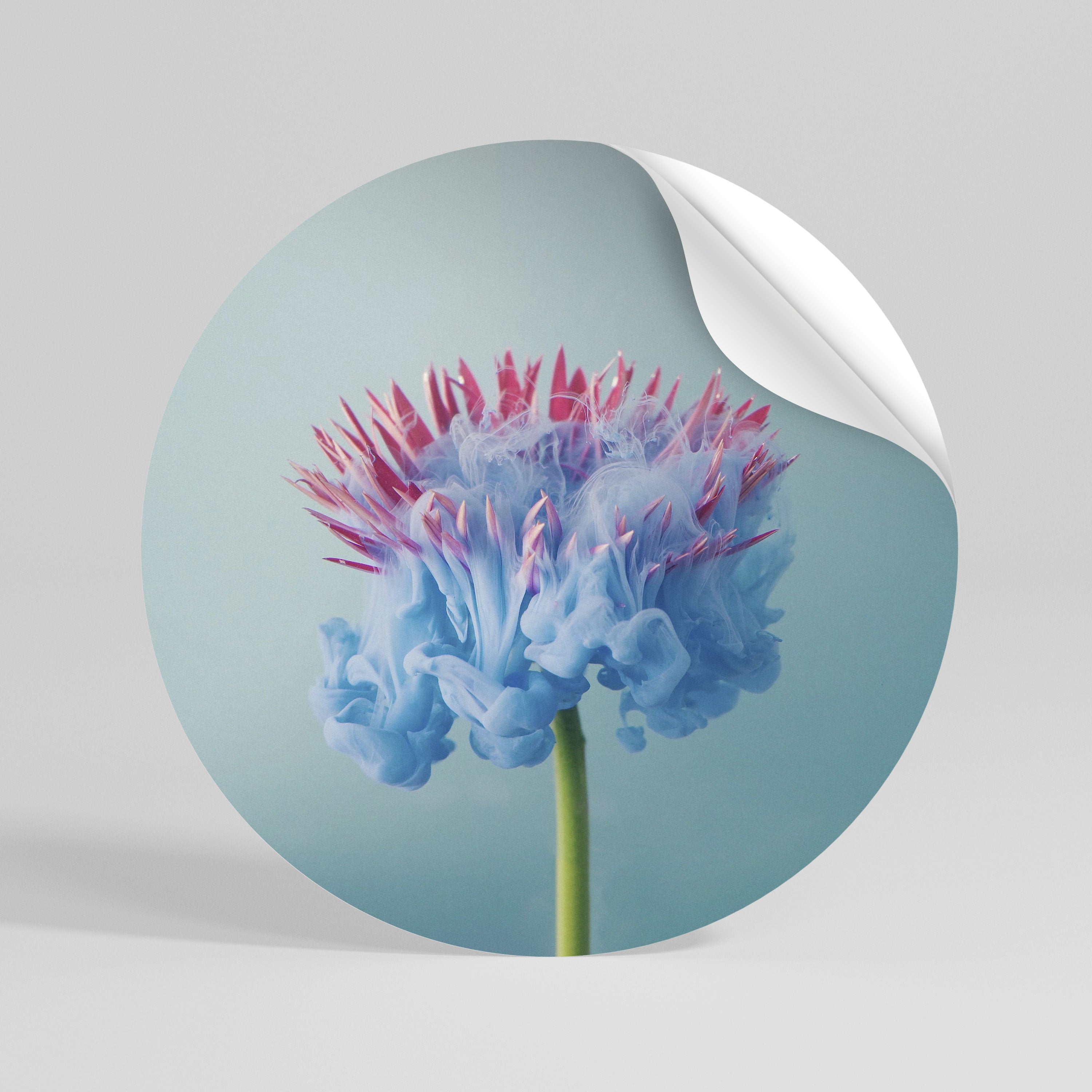 MISTY BLUE EXPLOSION Peel and Stick Round Sticker