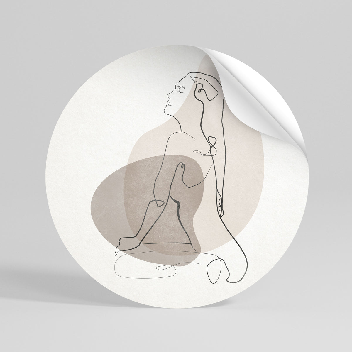 CONTOURS OF BEAUTY Peel and Stick Round Sticker