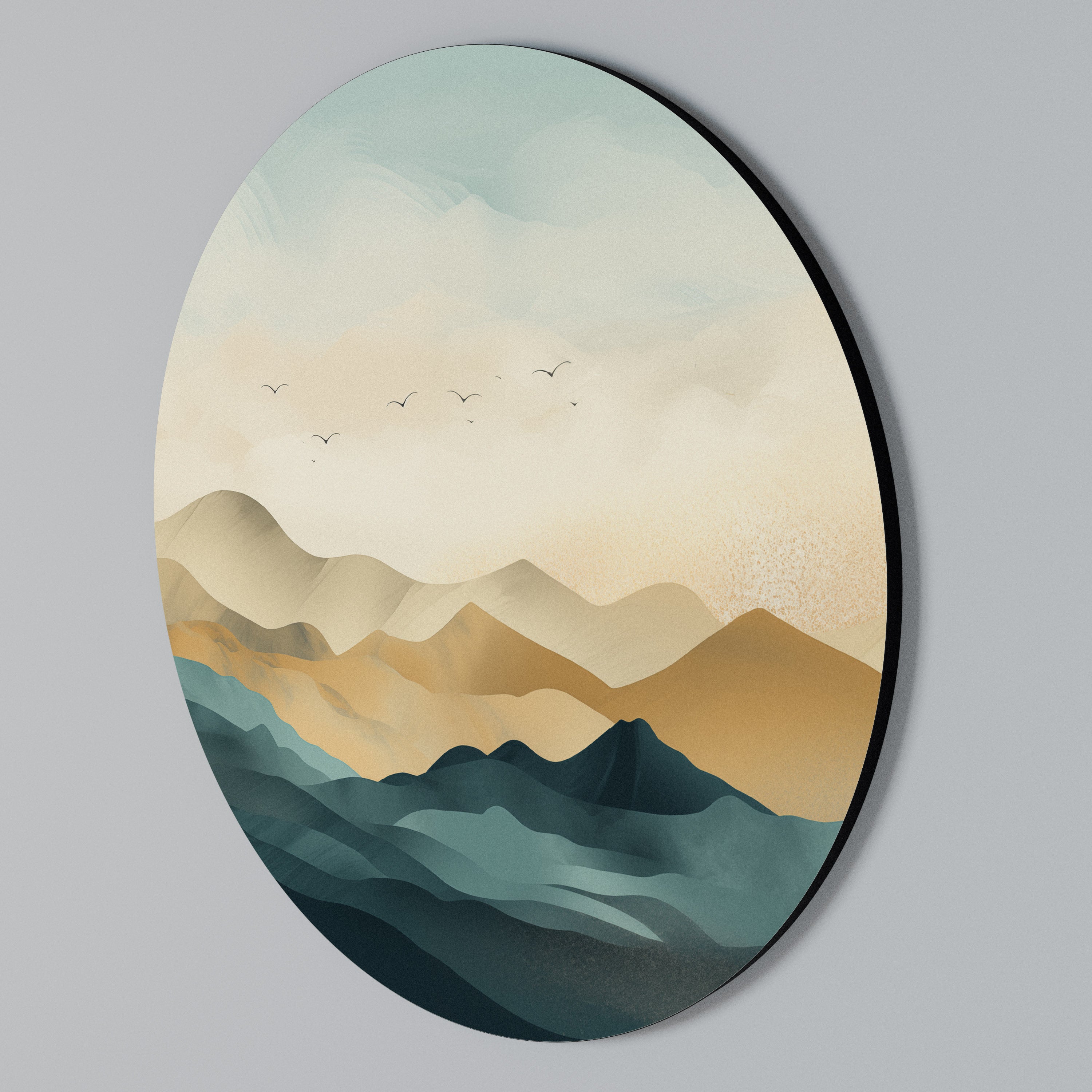 MOUNTAIN MELODY Round Wall Art