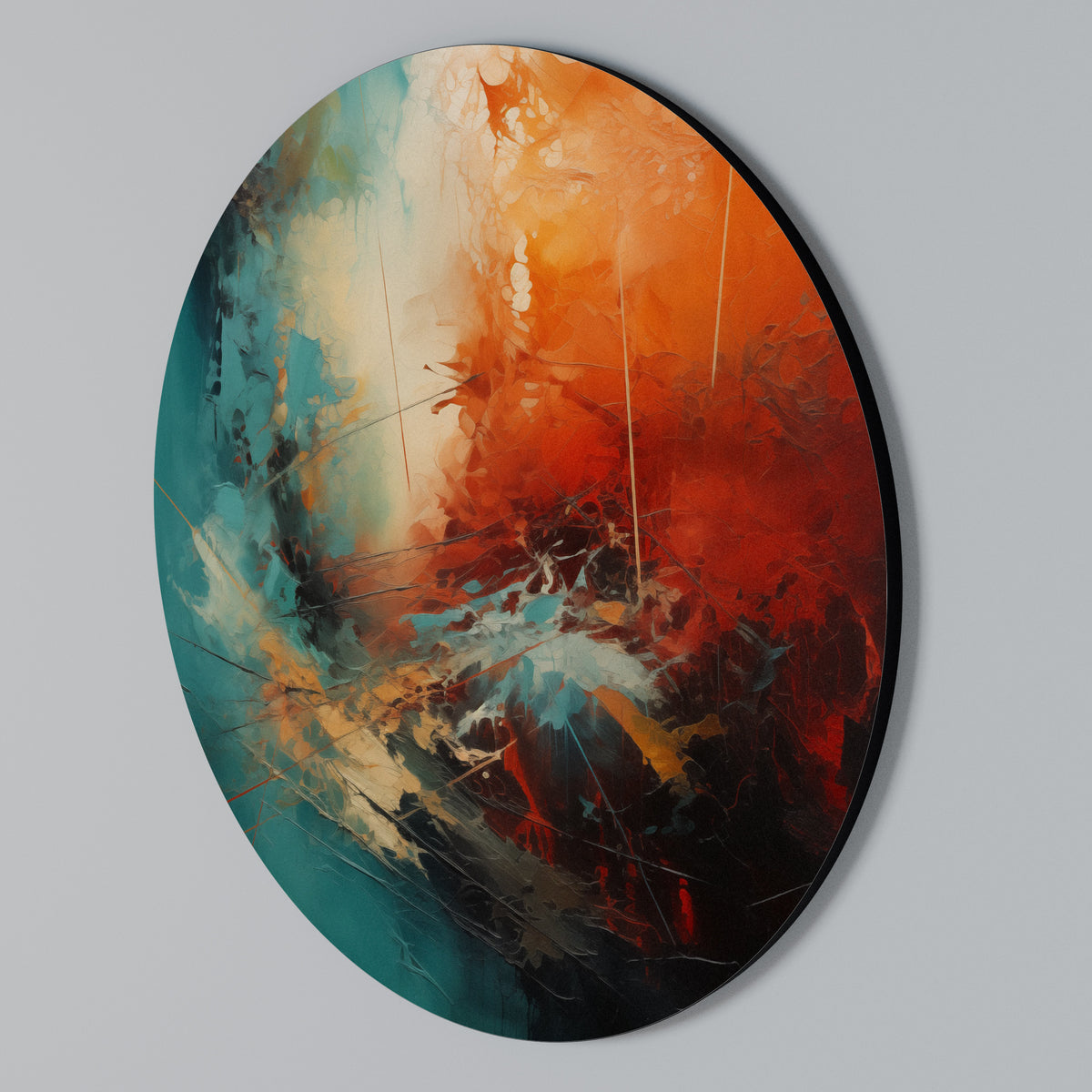 FIERY FUSION Round Wall Art