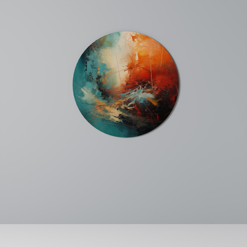 FIERY FUSION Round Wall Art