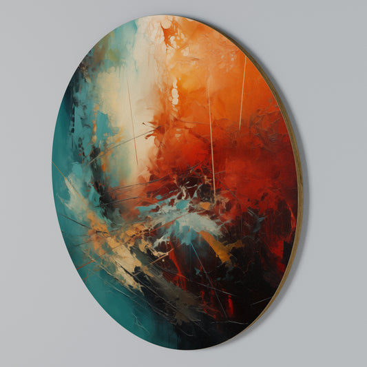 FIERY FUSION Round Wall Art