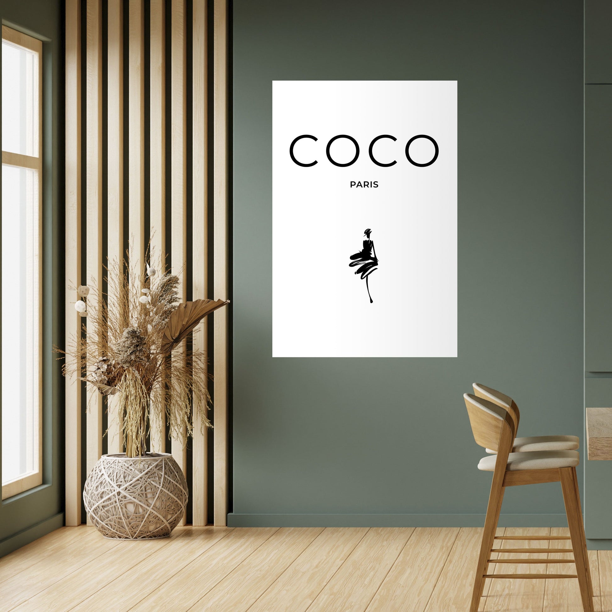 COCO CHANEL - ÉLÉGANCE INTEMPORELLE Poster vertical autocollant