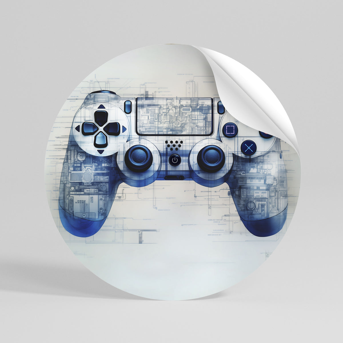 CYBER SCAPE PAD Peel and Stick Round Sticker