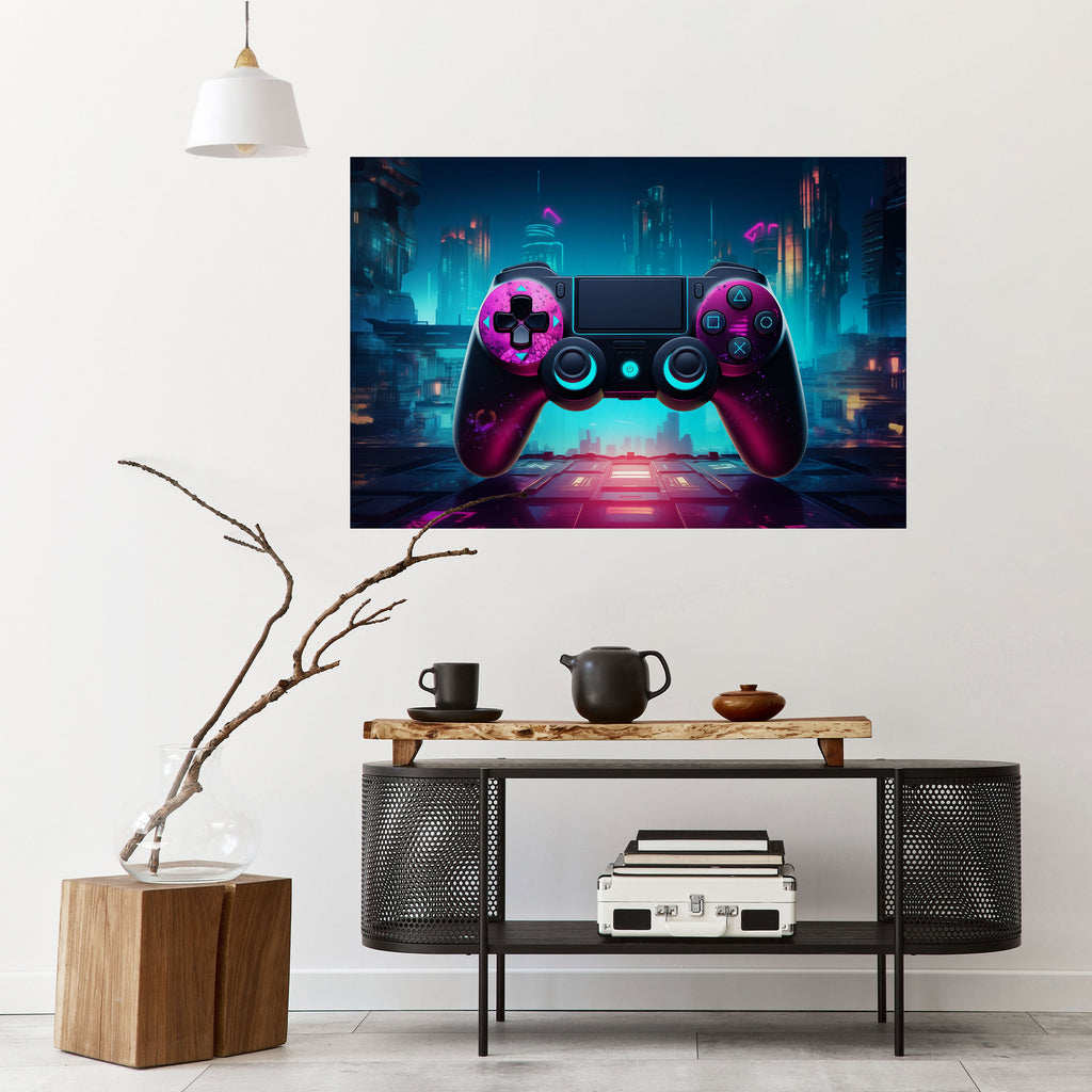 Affiche horizontale autocollante SYNTHWAVE PAD