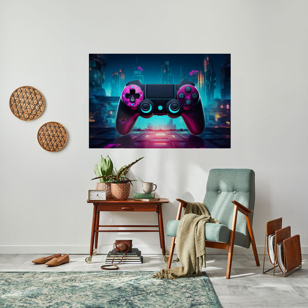 Affiche horizontale autocollante SYNTHWAVE PAD