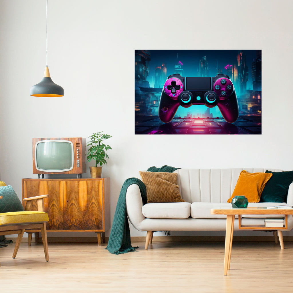 Affiche horizontale autocollante SYNTHWAVE PAD