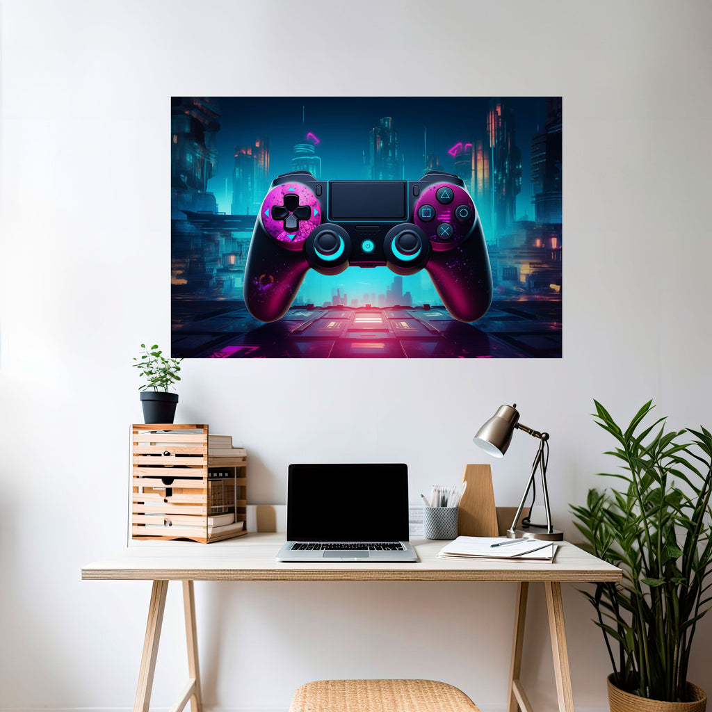 Affiche horizontale autocollante SYNTHWAVE PAD