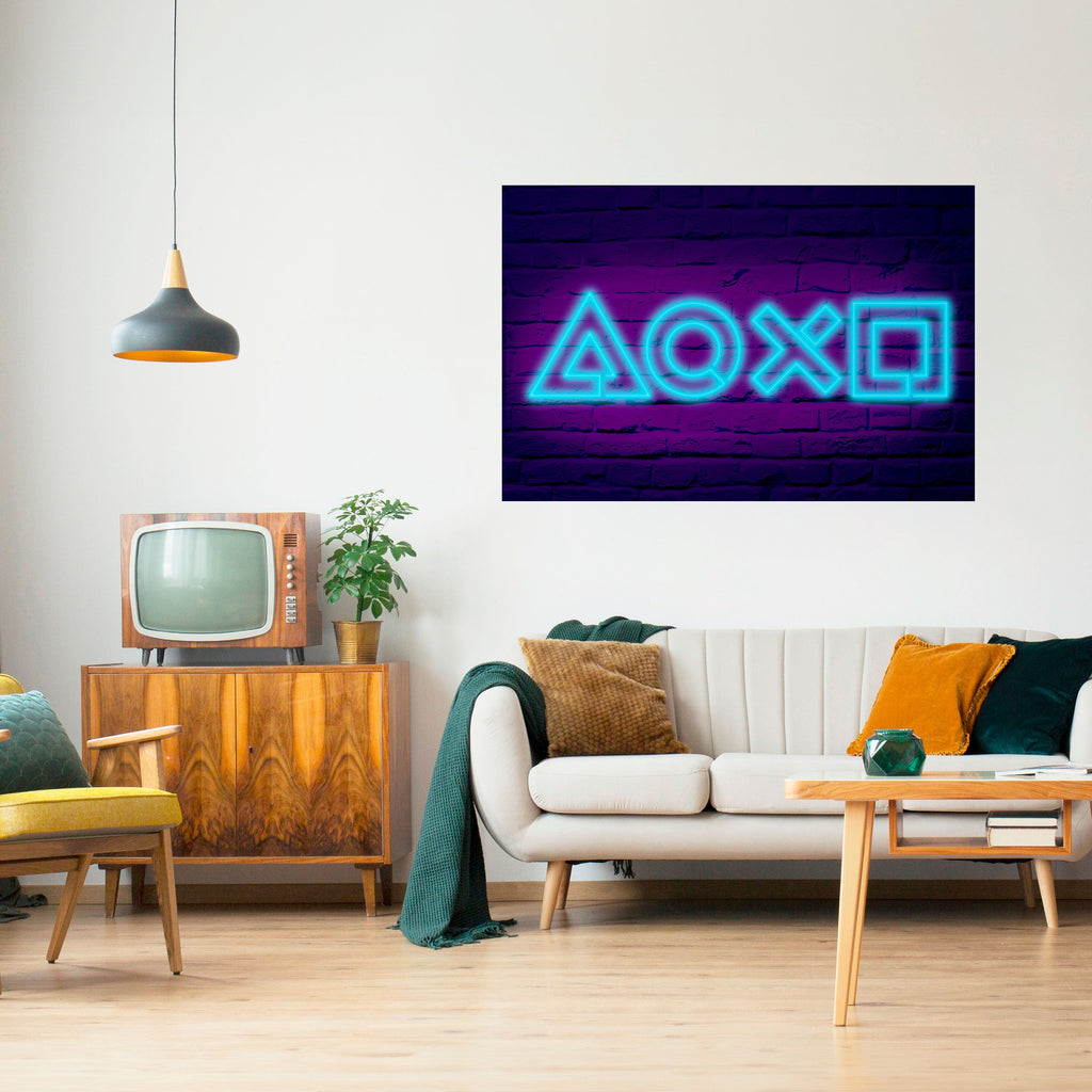 Affiche horizontale autocollante NEON PULSE GAMING