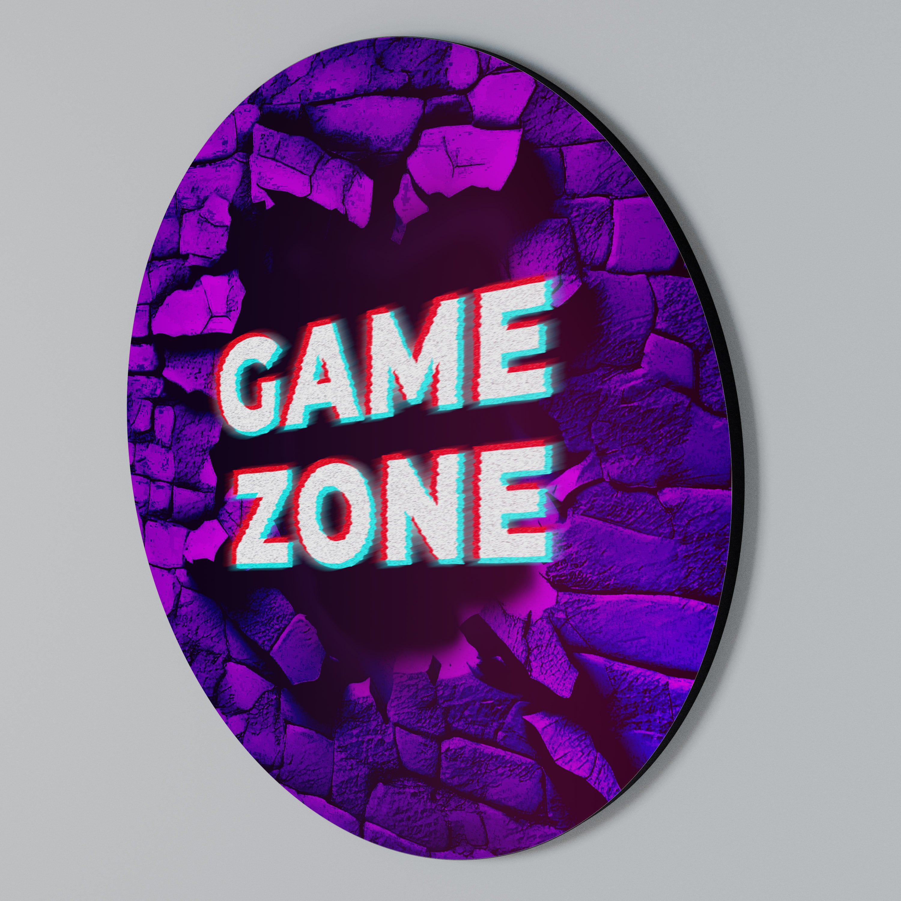 LUMINOUS GAME ZONE Round Wall Art