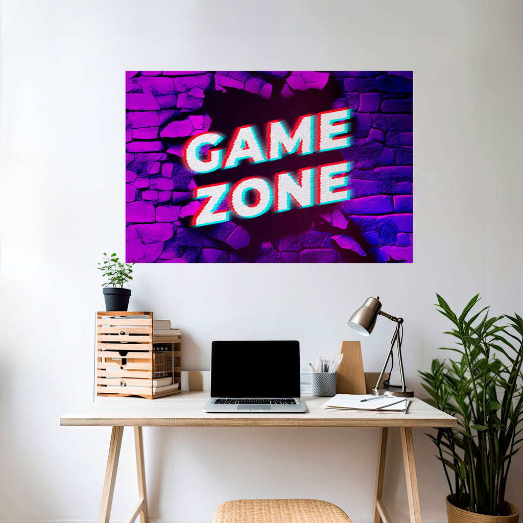 Affiche horizontale autocollante LUMINOUS GAME ZONE