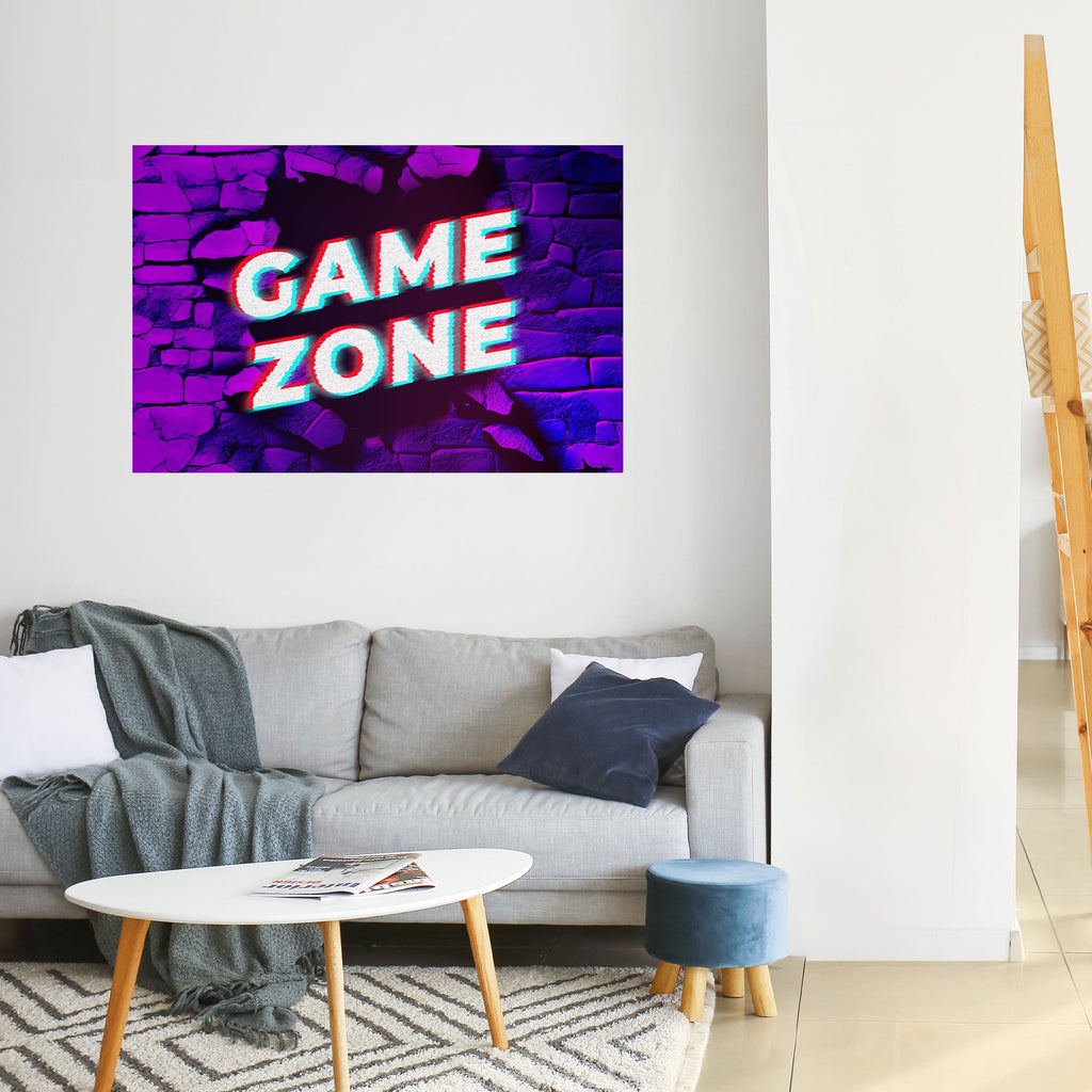 Affiche horizontale autocollante LUMINOUS GAME ZONE