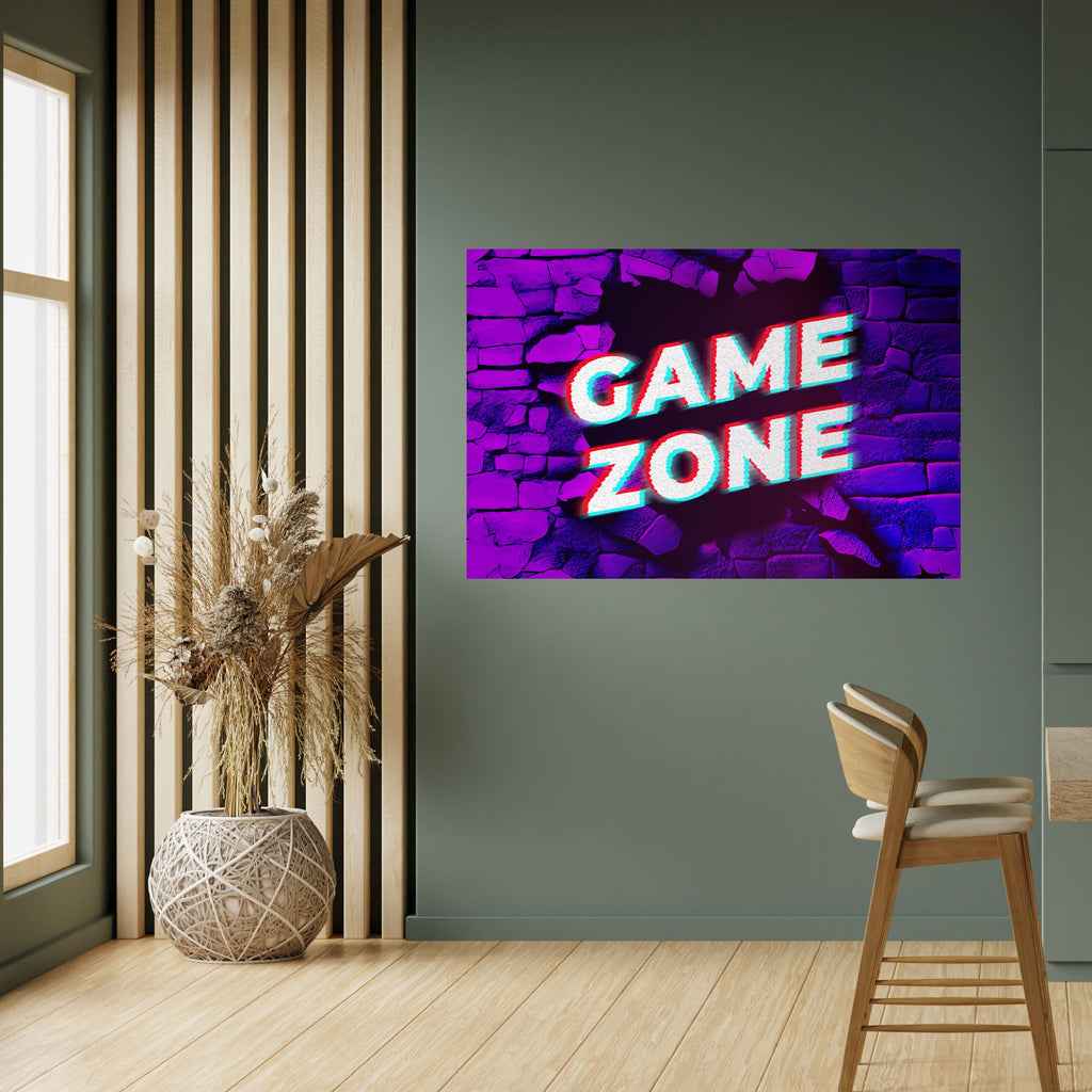 Affiche horizontale autocollante LUMINOUS GAME ZONE