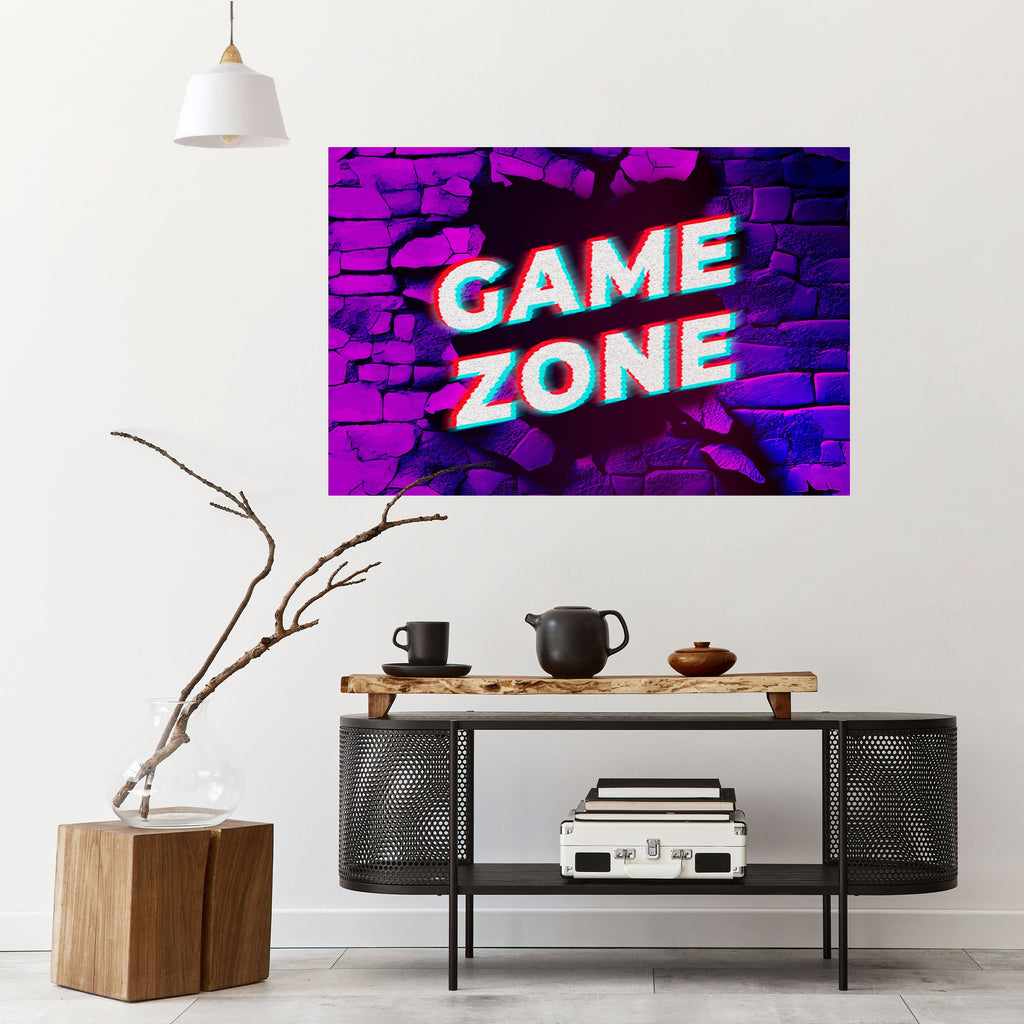 Affiche horizontale autocollante LUMINOUS GAME ZONE