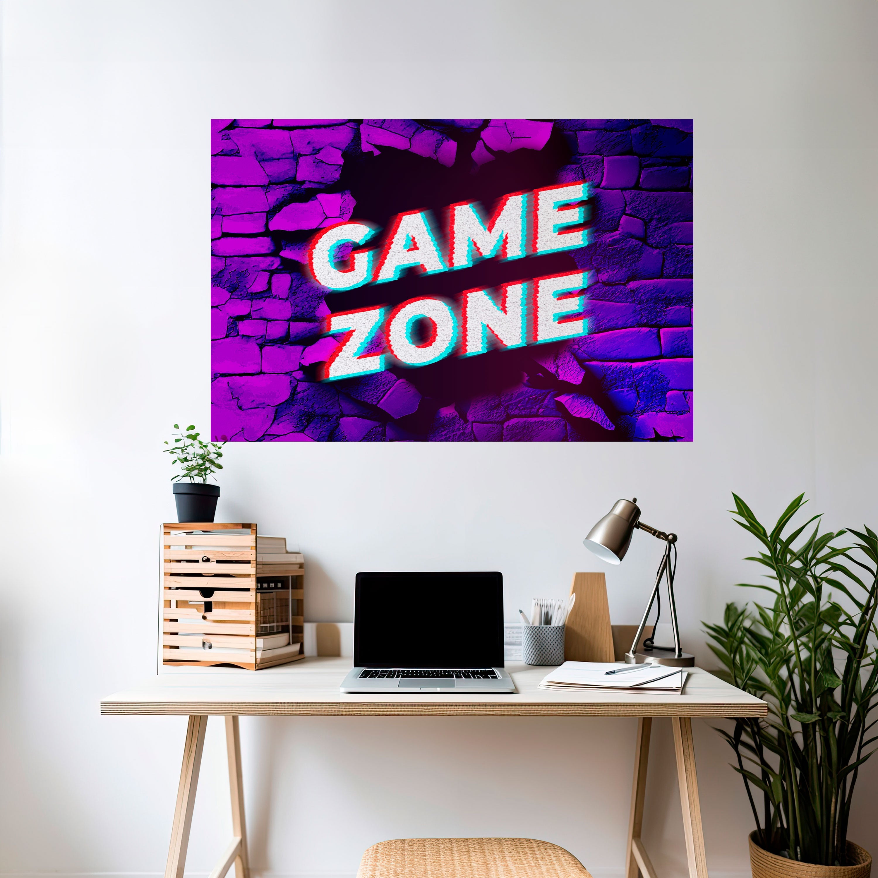 Affiche horizontale autocollante LUMINOUS GAME ZONE