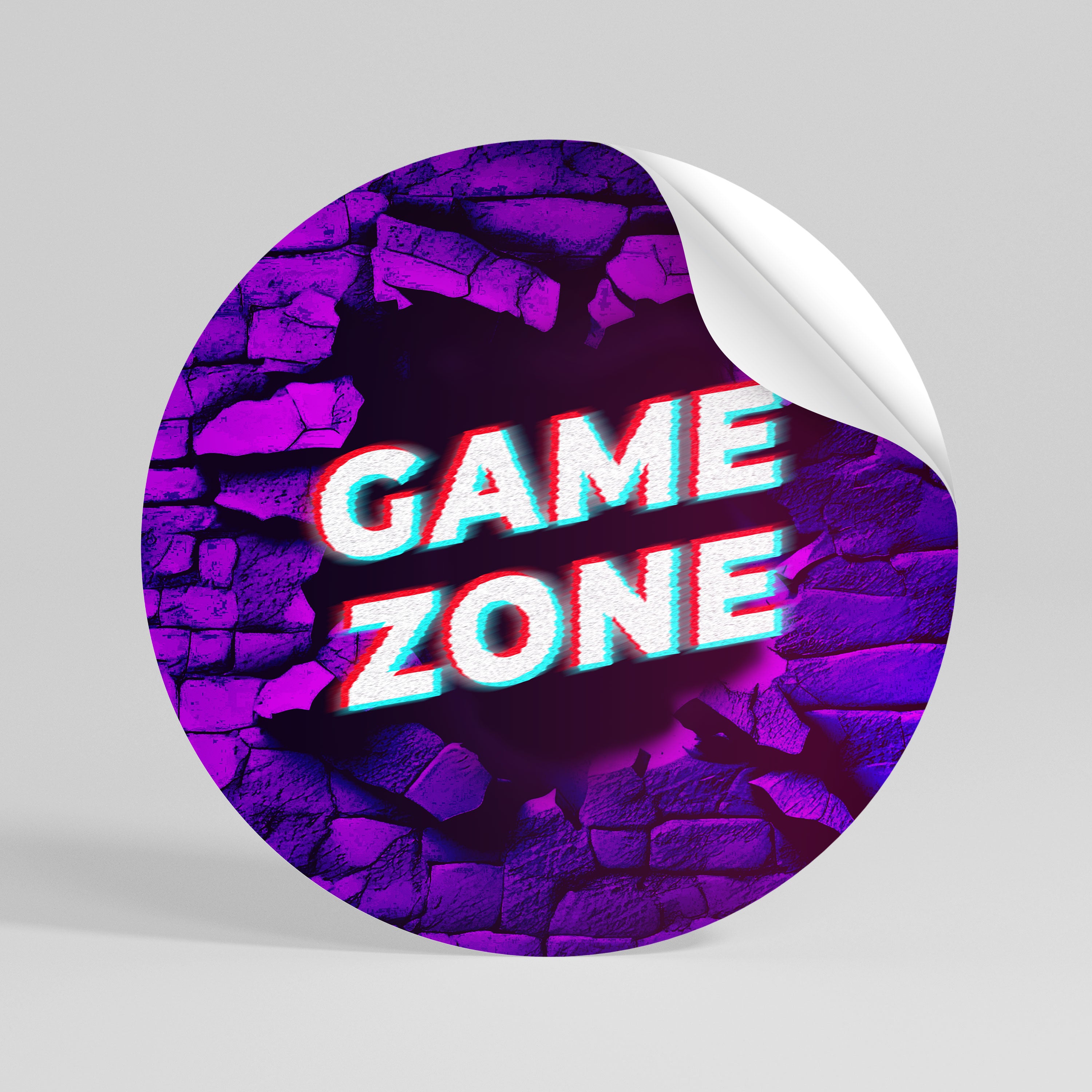 LUMINOUS GAME ZONE Peel and Stick Round Sticker