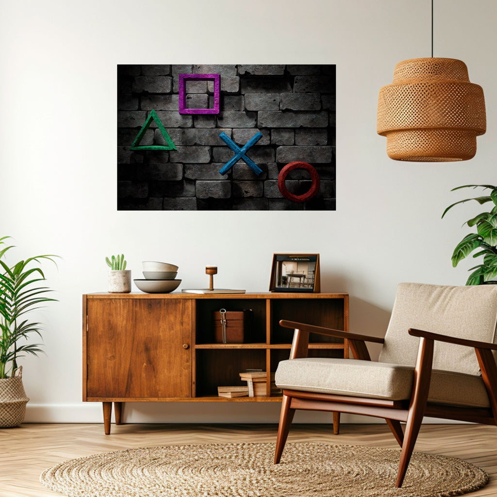 Affiche horizontale autocollante avec les icônes de la console underground