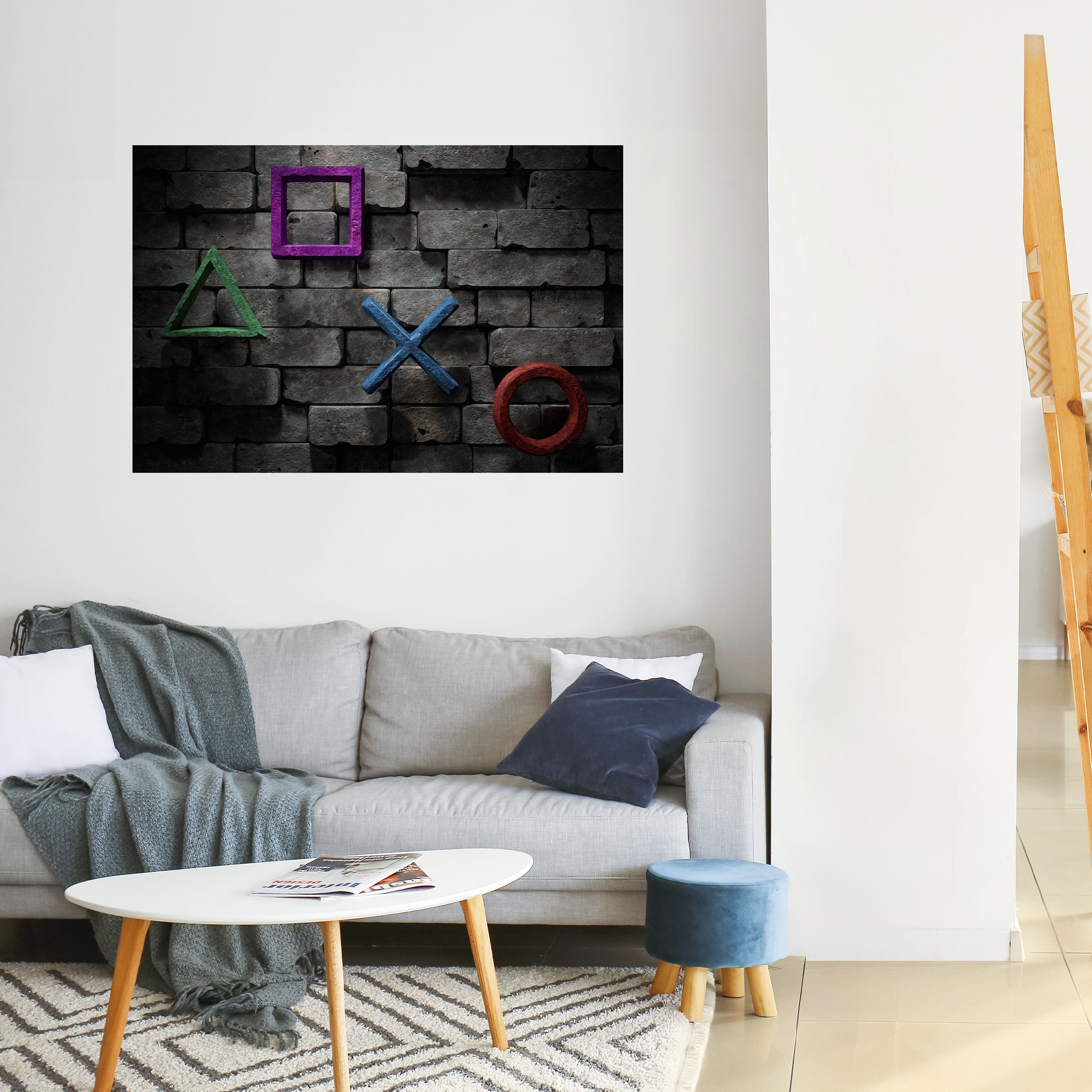 Affiche horizontale autocollante avec les icônes de la console underground