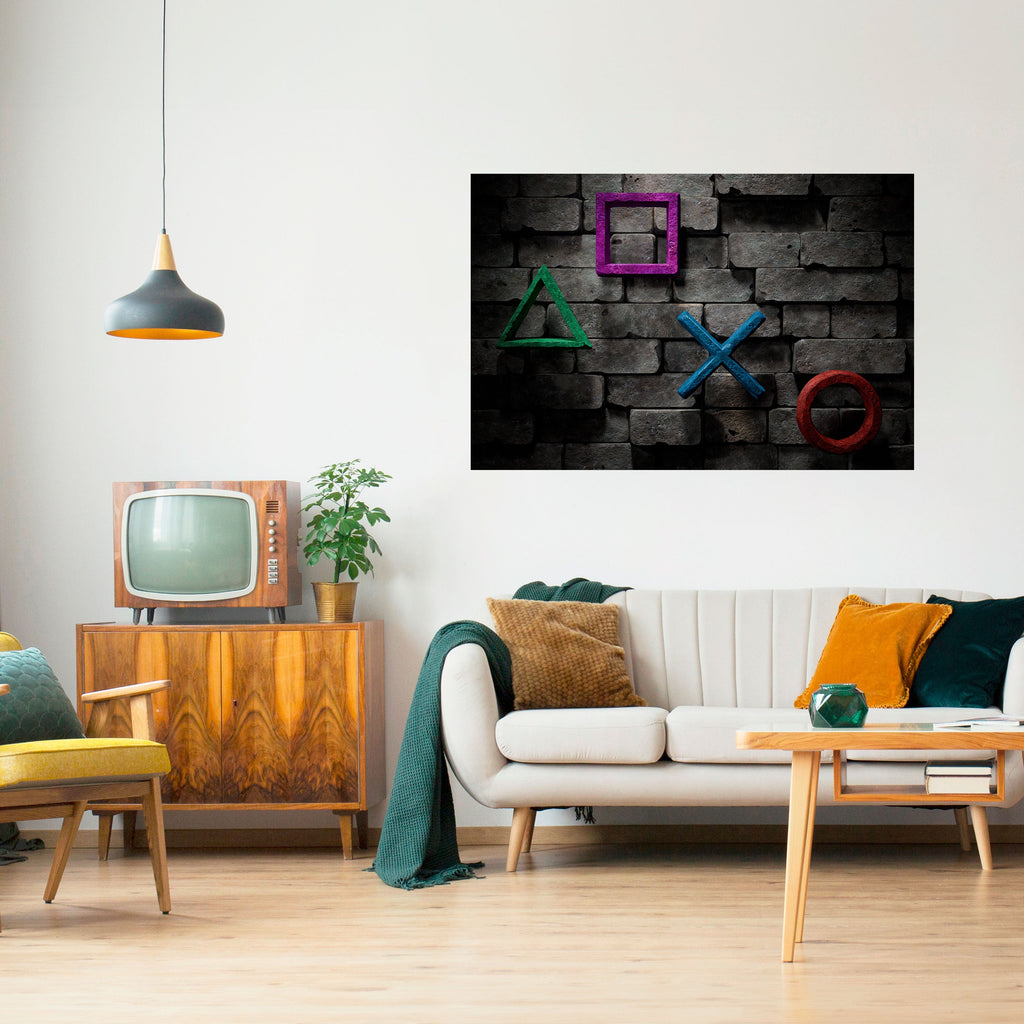 Affiche horizontale autocollante avec les icônes de la console underground