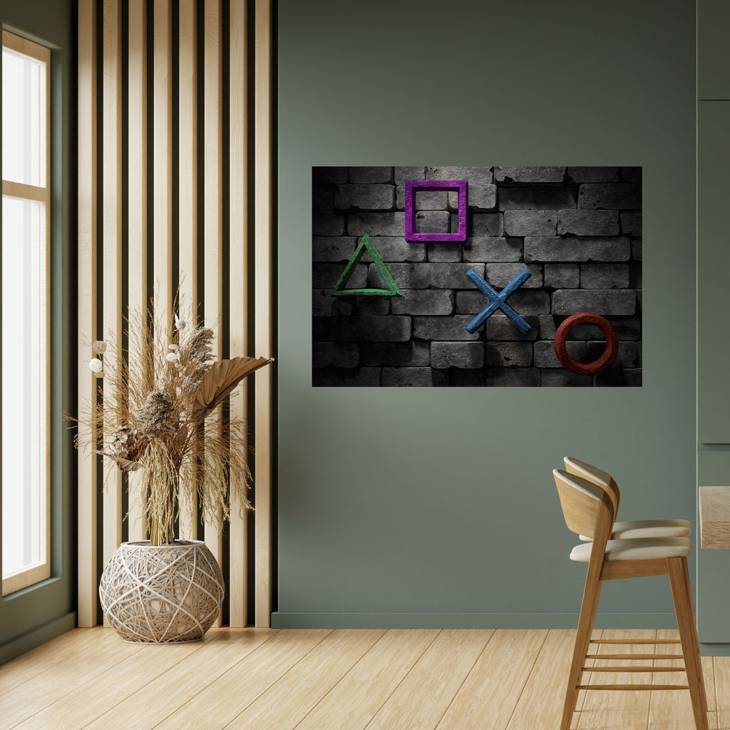 Affiche horizontale autocollante avec les icônes de la console underground