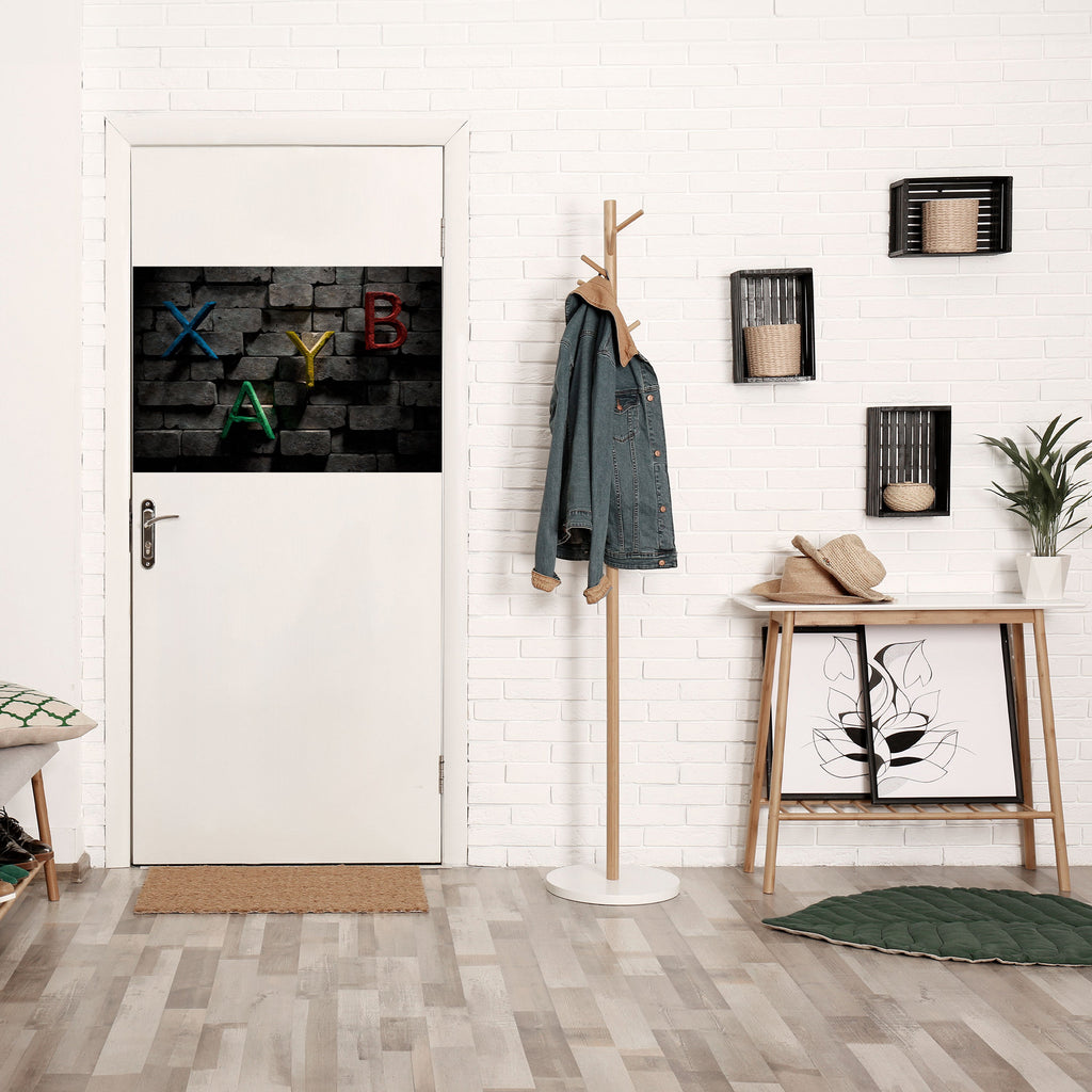 Affiche horizontale autocollante avec lettres en briques pour joueurs