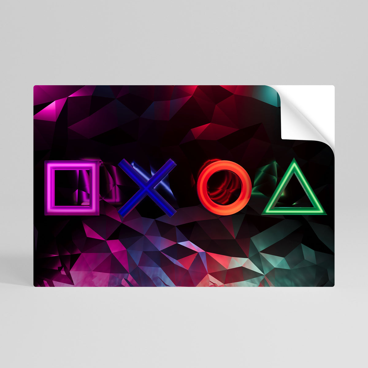 GEOMETRIC GAMER ICONS Peel and Stick Horizontal Poster