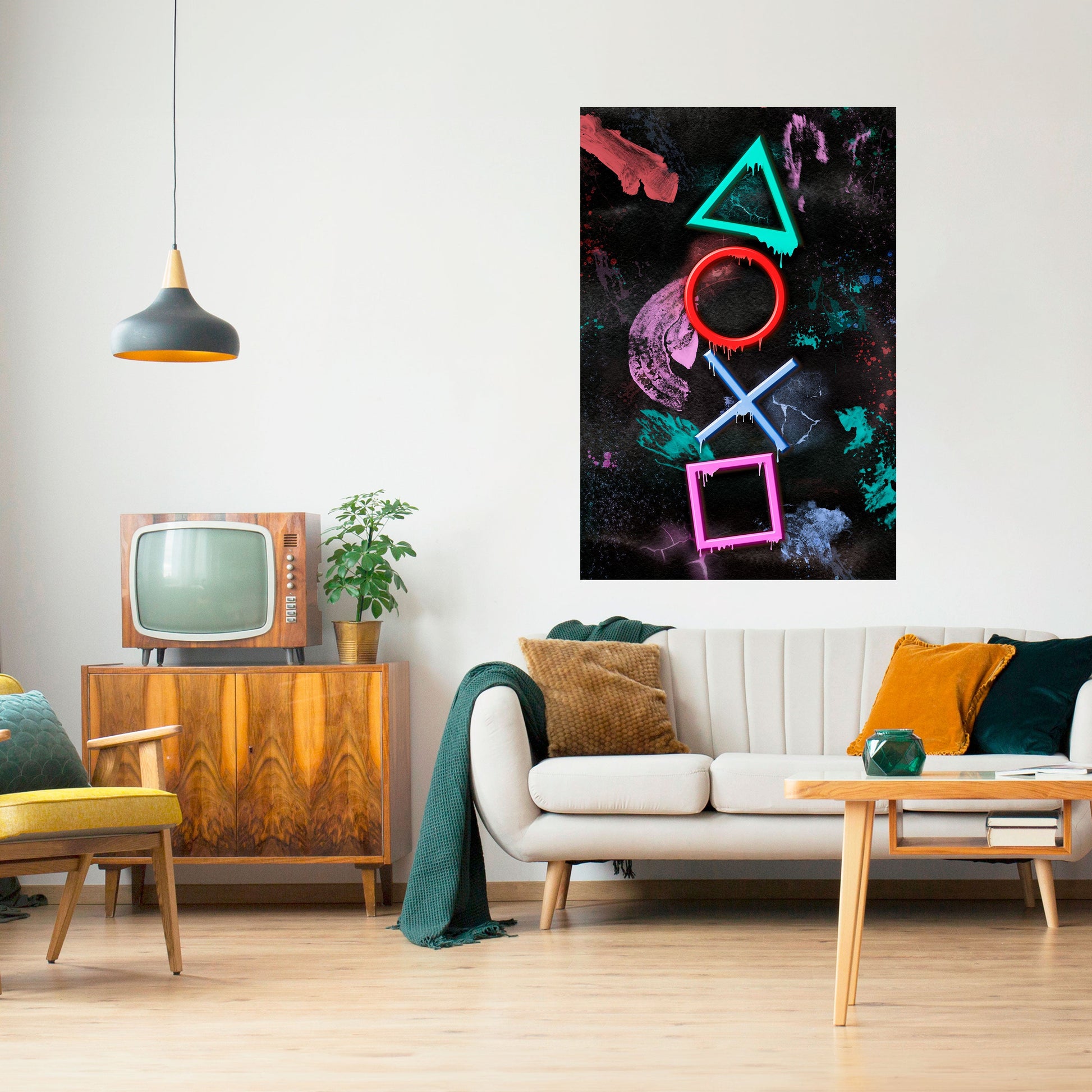 UPRISING NEON ICONS Peel and Stick Vertical Poster