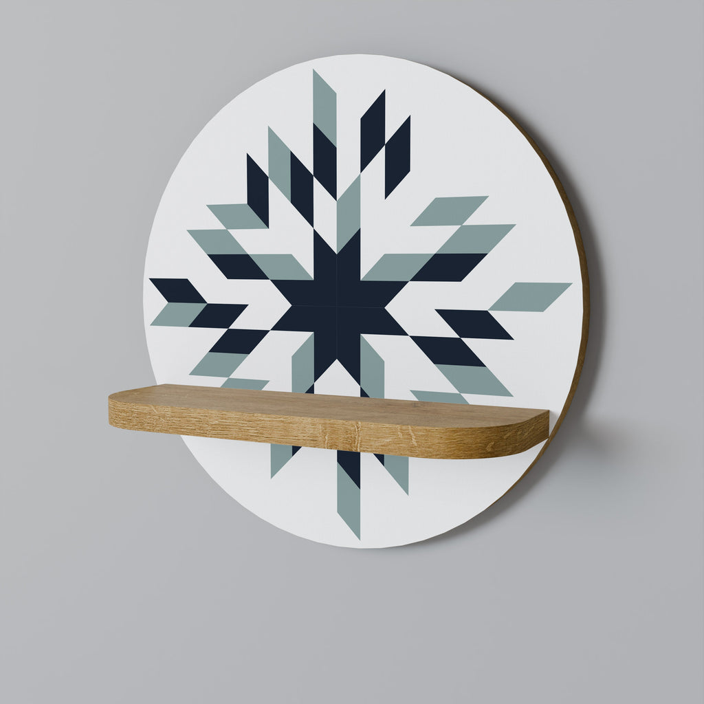 Étagère d'art ronde DAWN MOSAIC effet chêne