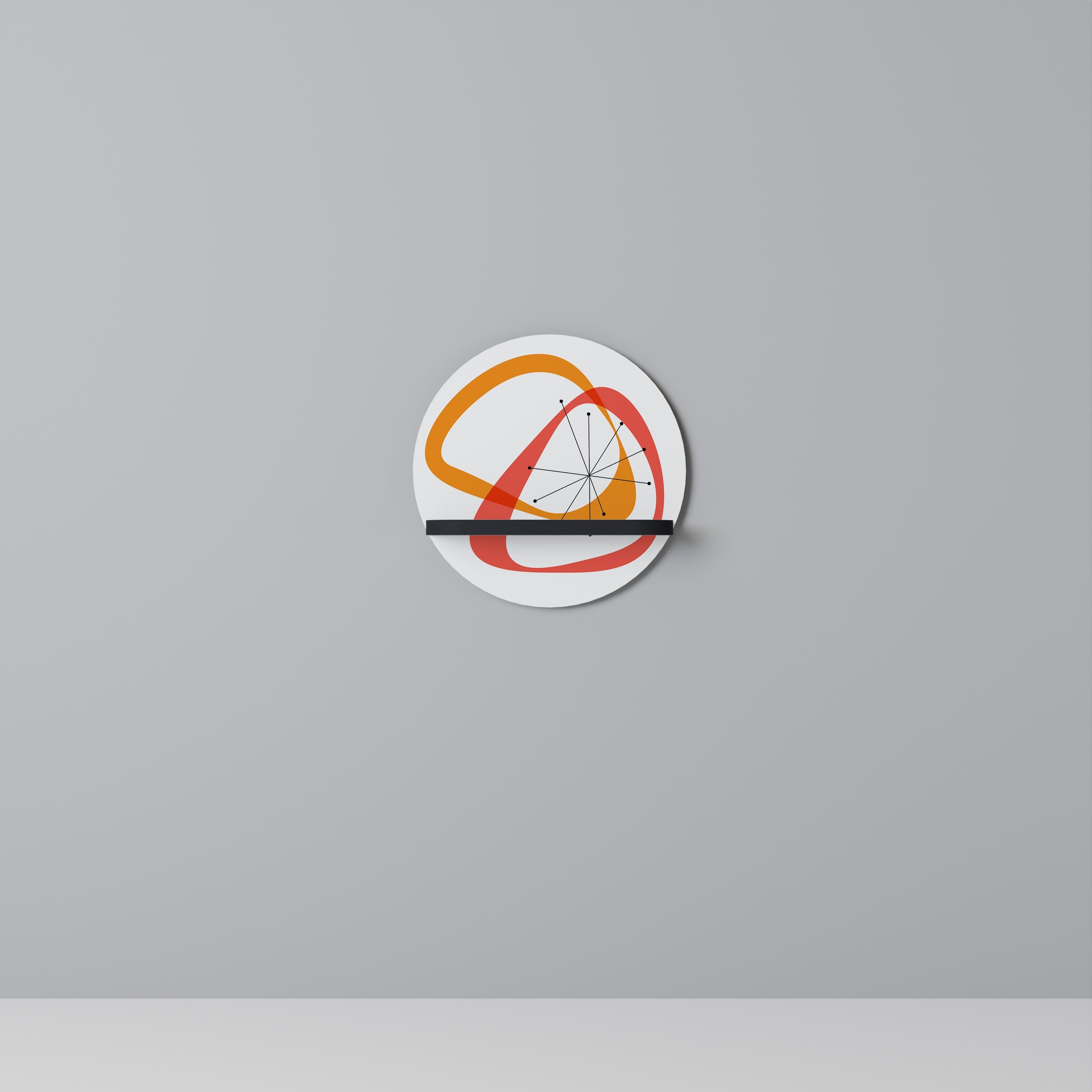 VIBRANT SUMMIT Round Art Shelf In Black Finish