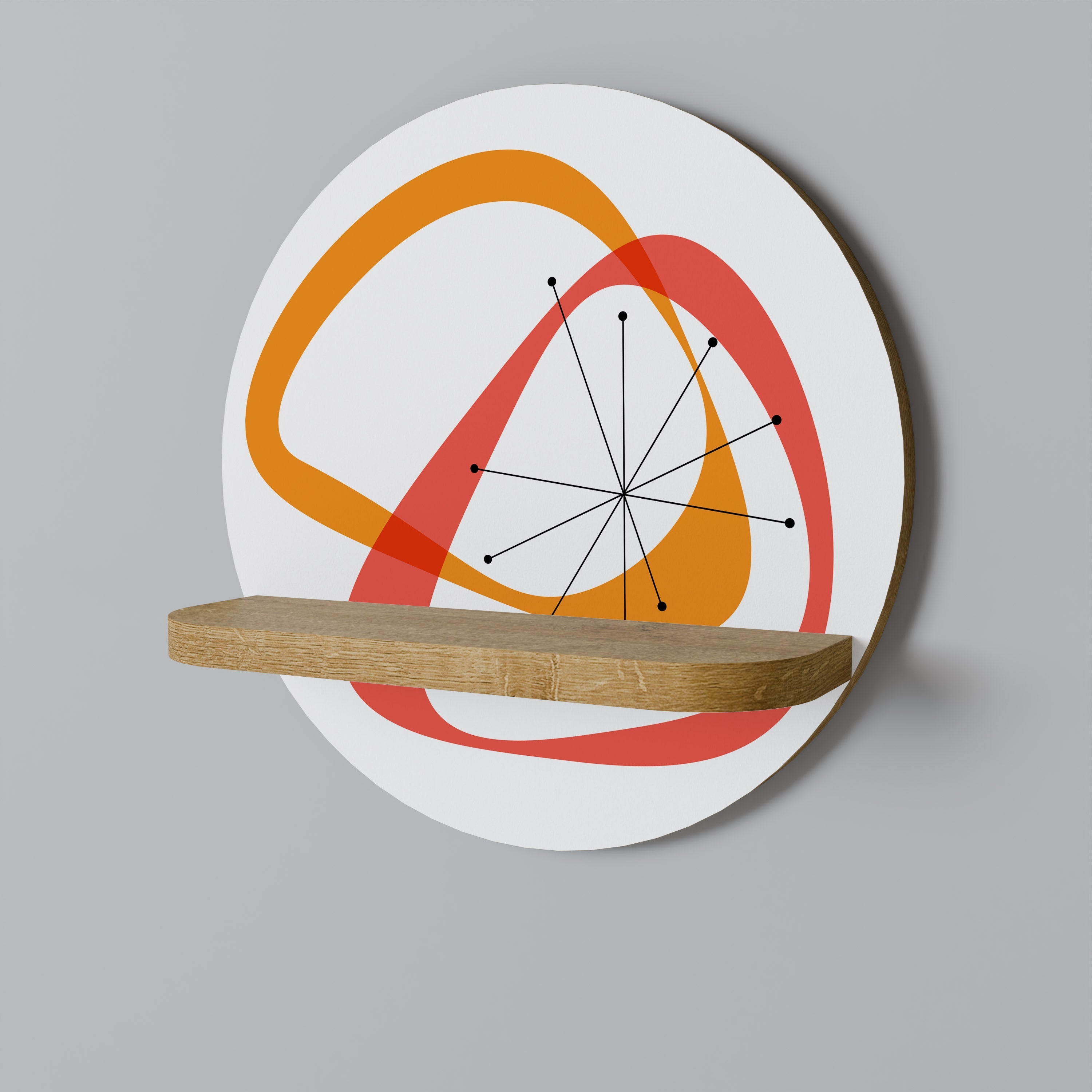 Étagère d'art ronde VIBRANT SUMMIT effet chêne