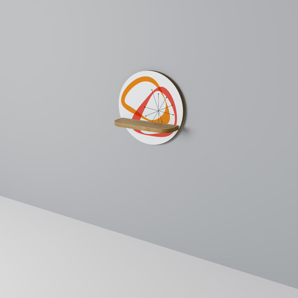 Étagère d'art ronde VIBRANT SUMMIT effet chêne