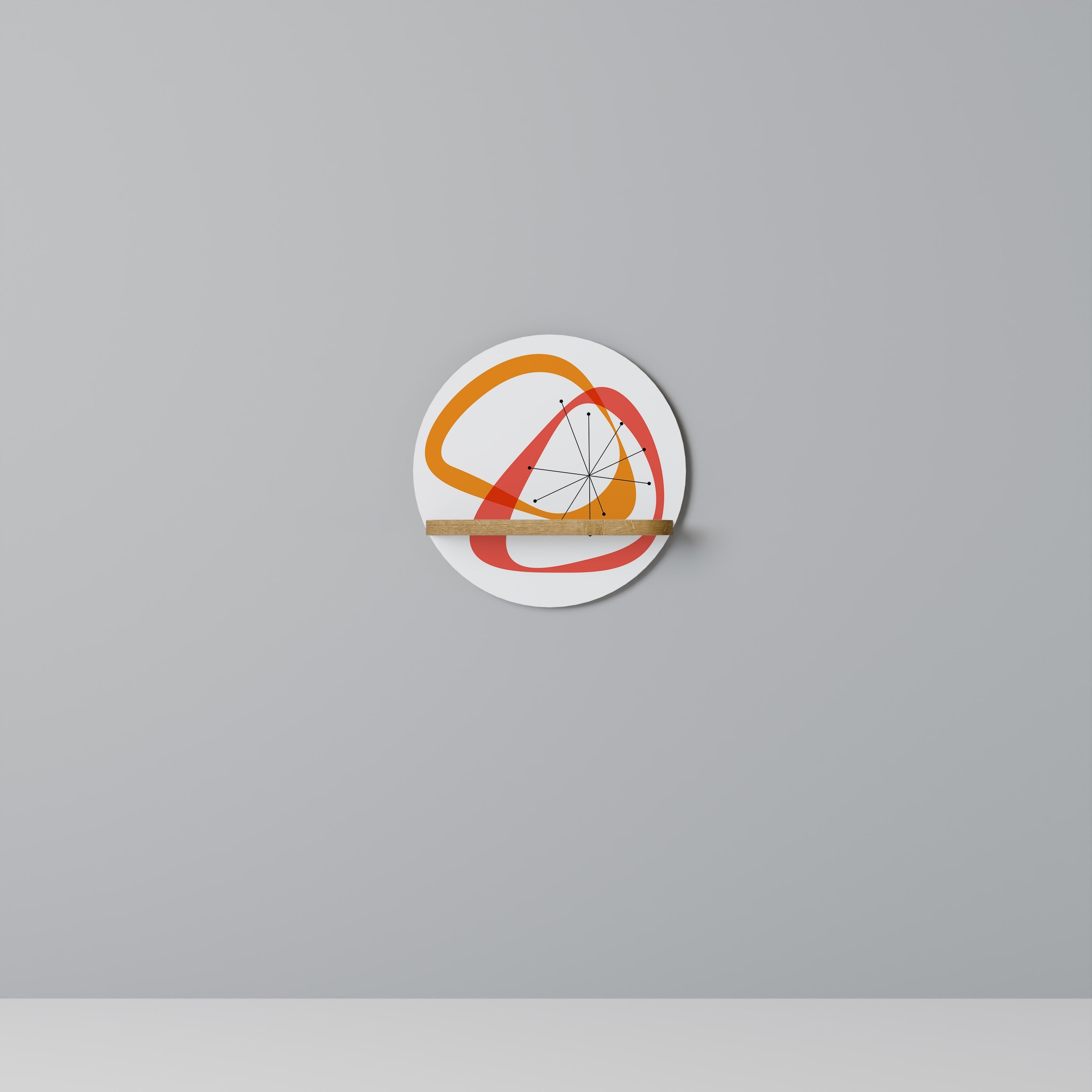 Étagère d'art ronde VIBRANT SUMMIT effet chêne