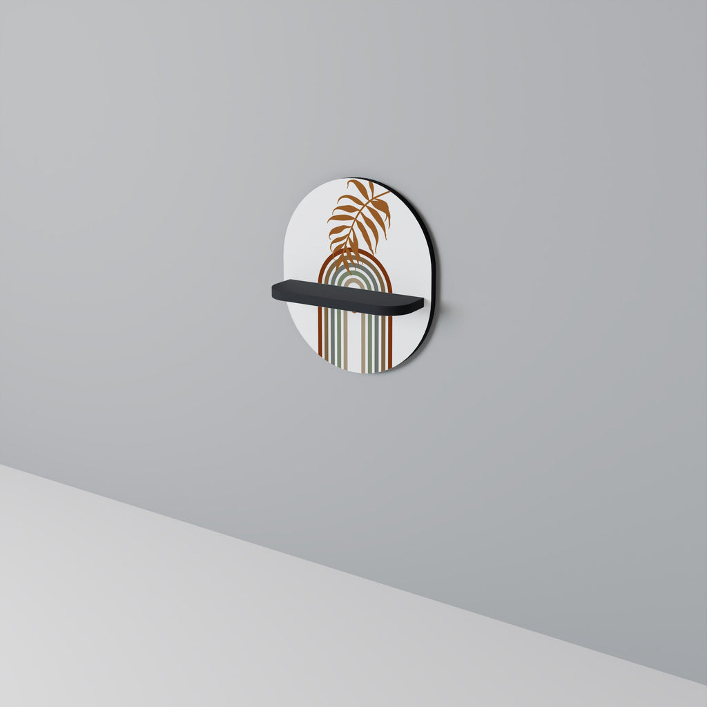 LEAF ON THE TOP Oval Art Shelf In Black Finish