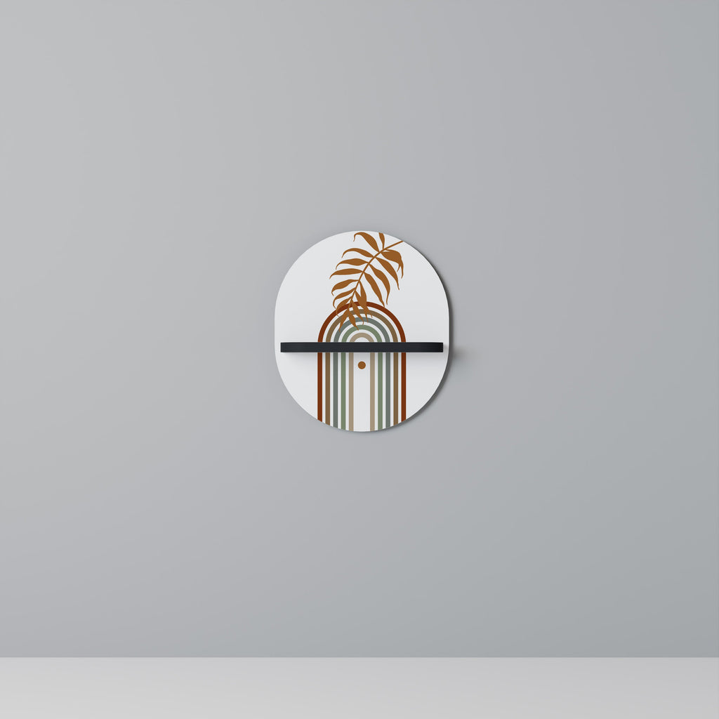 LEAF ON THE TOP Oval Art Shelf In Black Finish