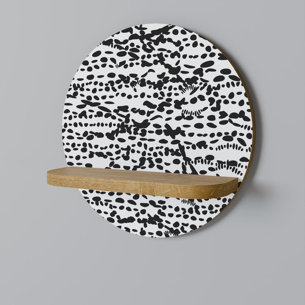 Étagère d'art ronde LUNAR LOOM effet chêne