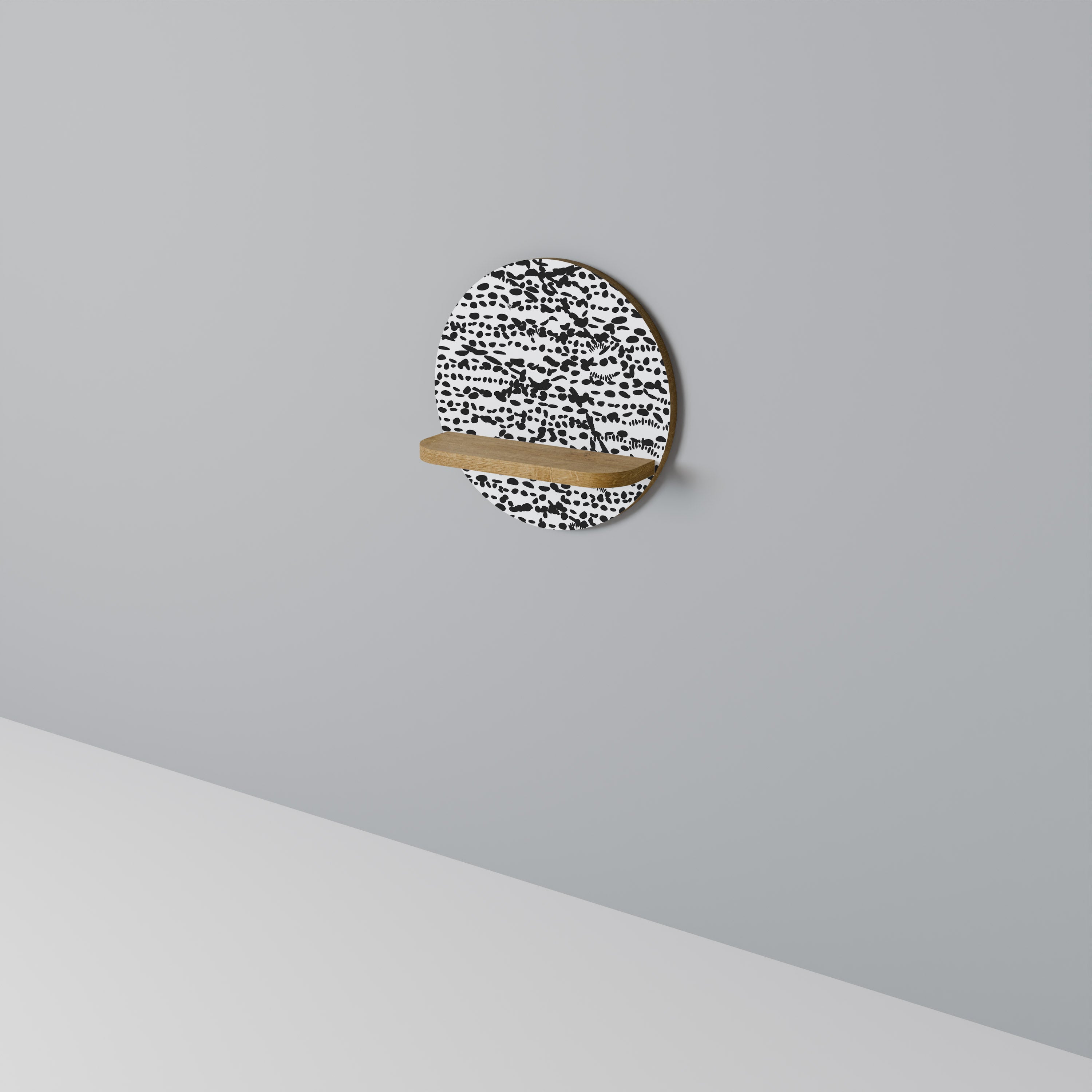 Étagère d'art ronde LUNAR LOOM effet chêne