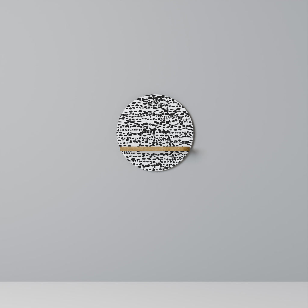 Étagère d'art ronde LUNAR LOOM effet chêne