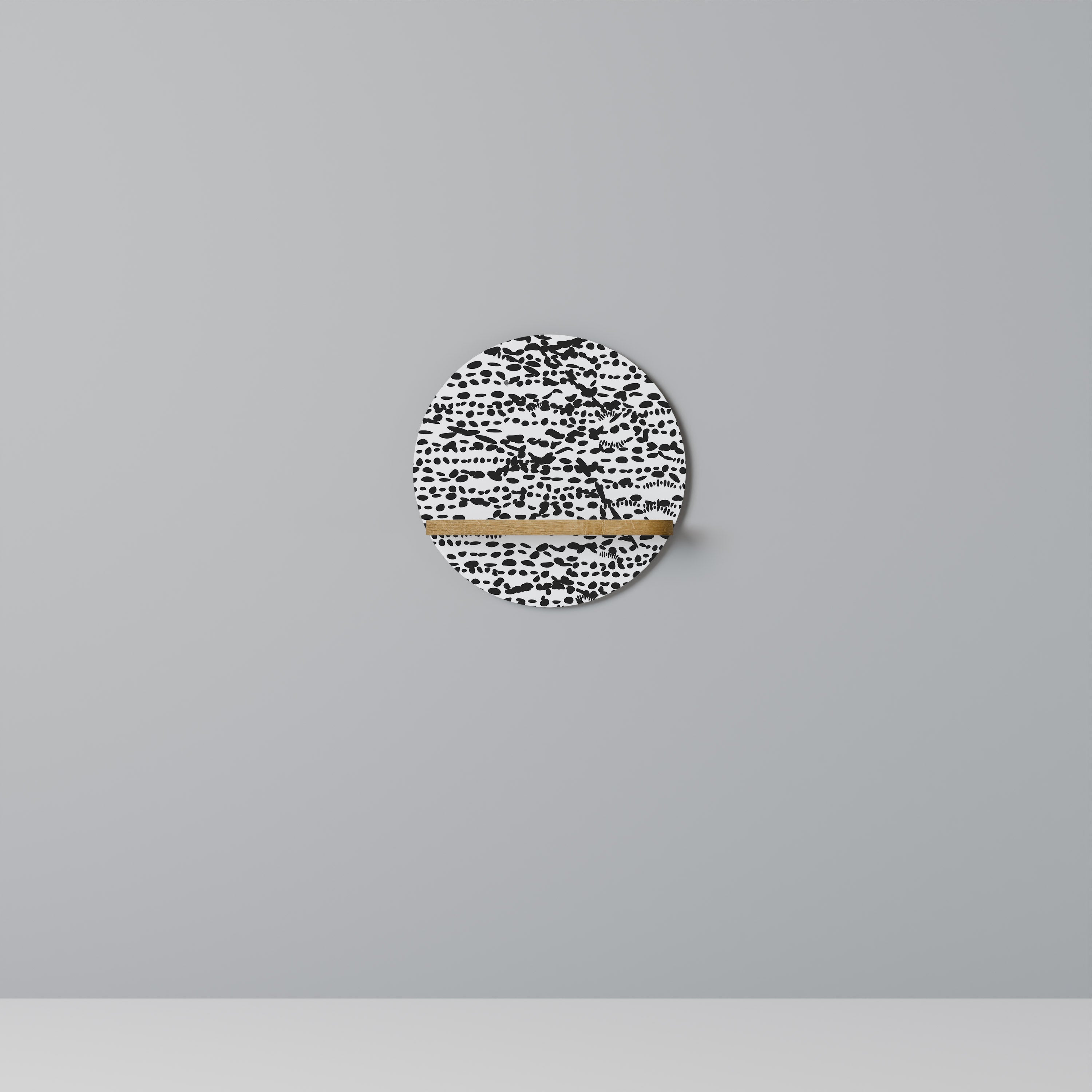 Étagère d'art ronde LUNAR LOOM effet chêne