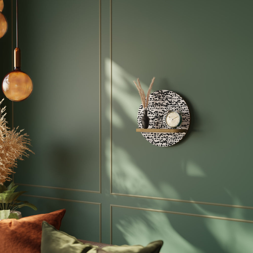 Étagère d'art ronde LUNAR LOOM effet chêne