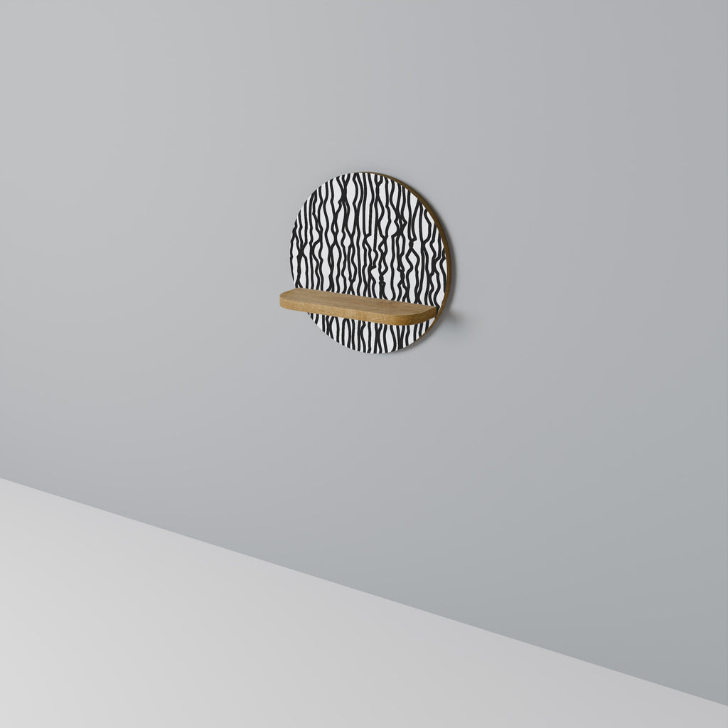 Étagère d'art ronde LUNA LINES effet chêne