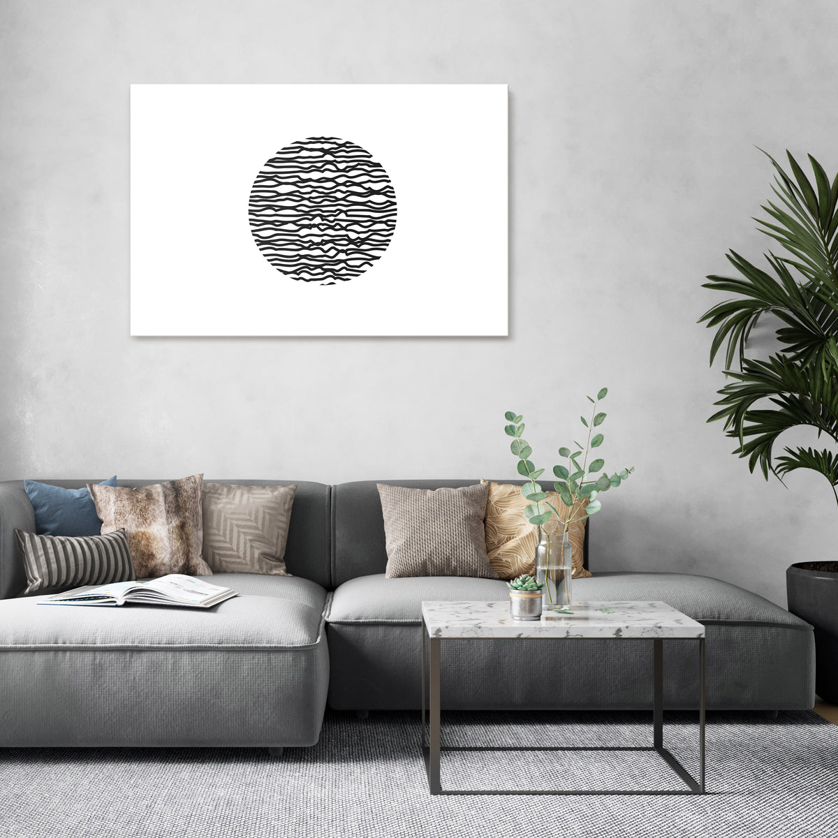 LUNA LINES Horizontal Canvas Print